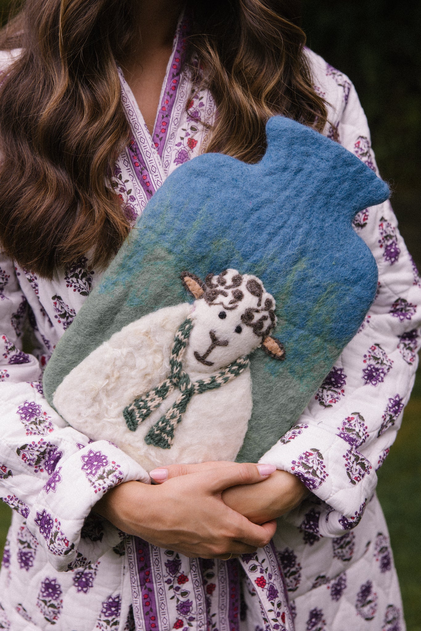 Hand Felted Sheep Hot Water Bottle