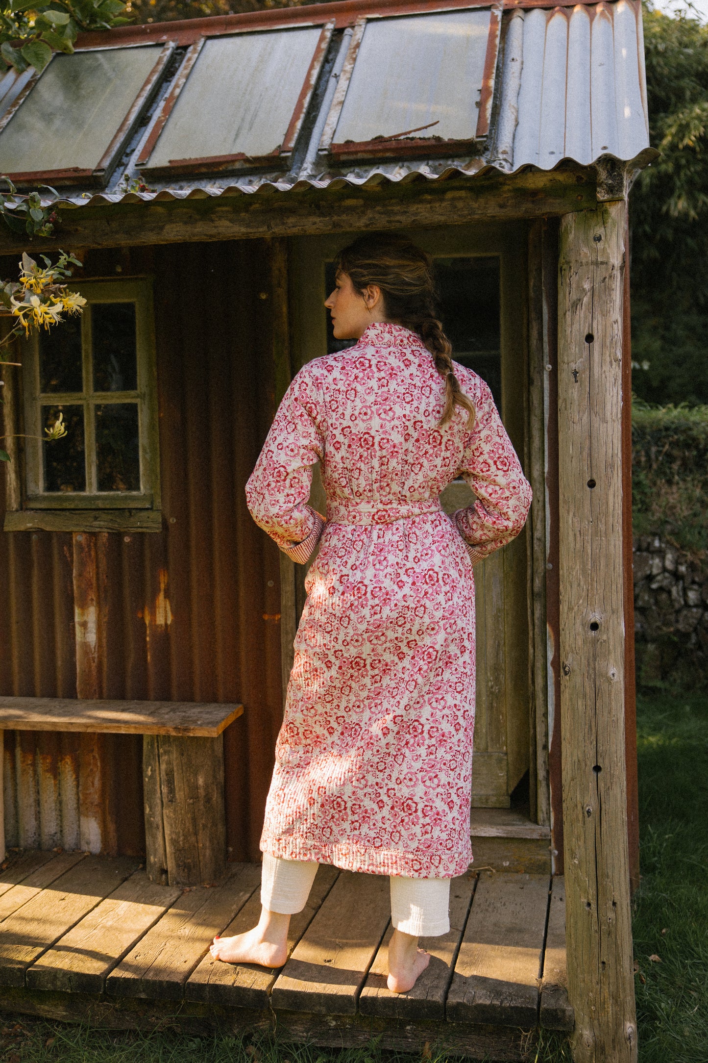Quilted Dressing Gown - Cherry Blossom