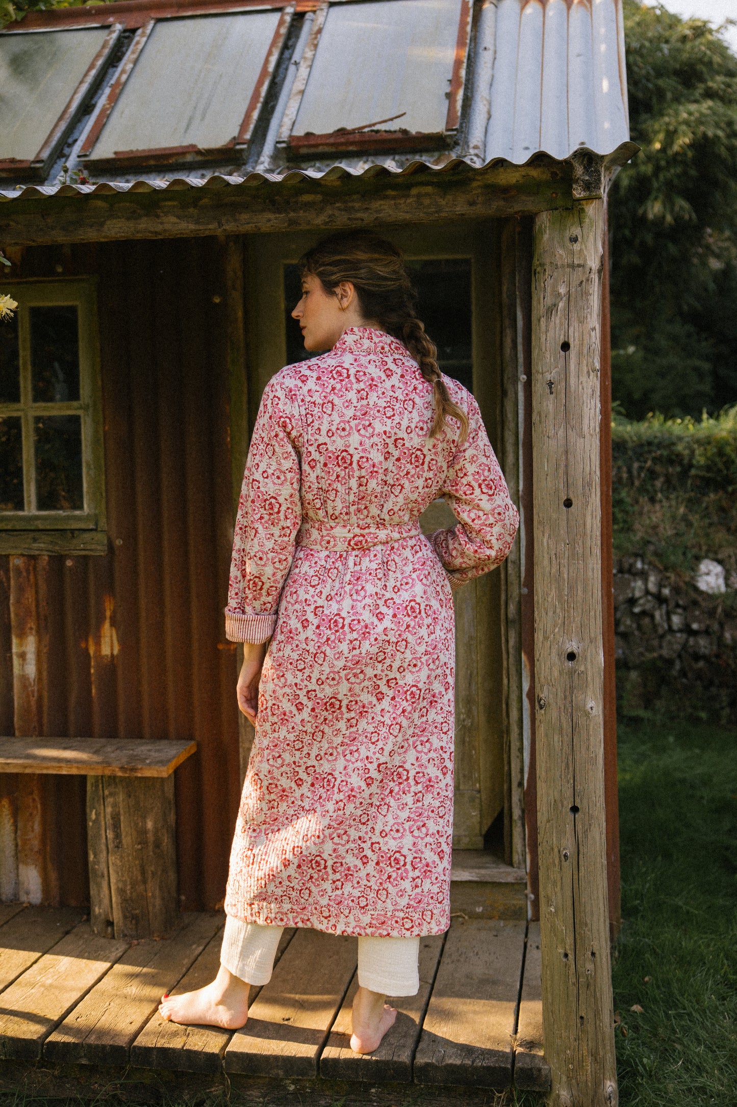 Quilted Dressing Gown - Cherry Blossom