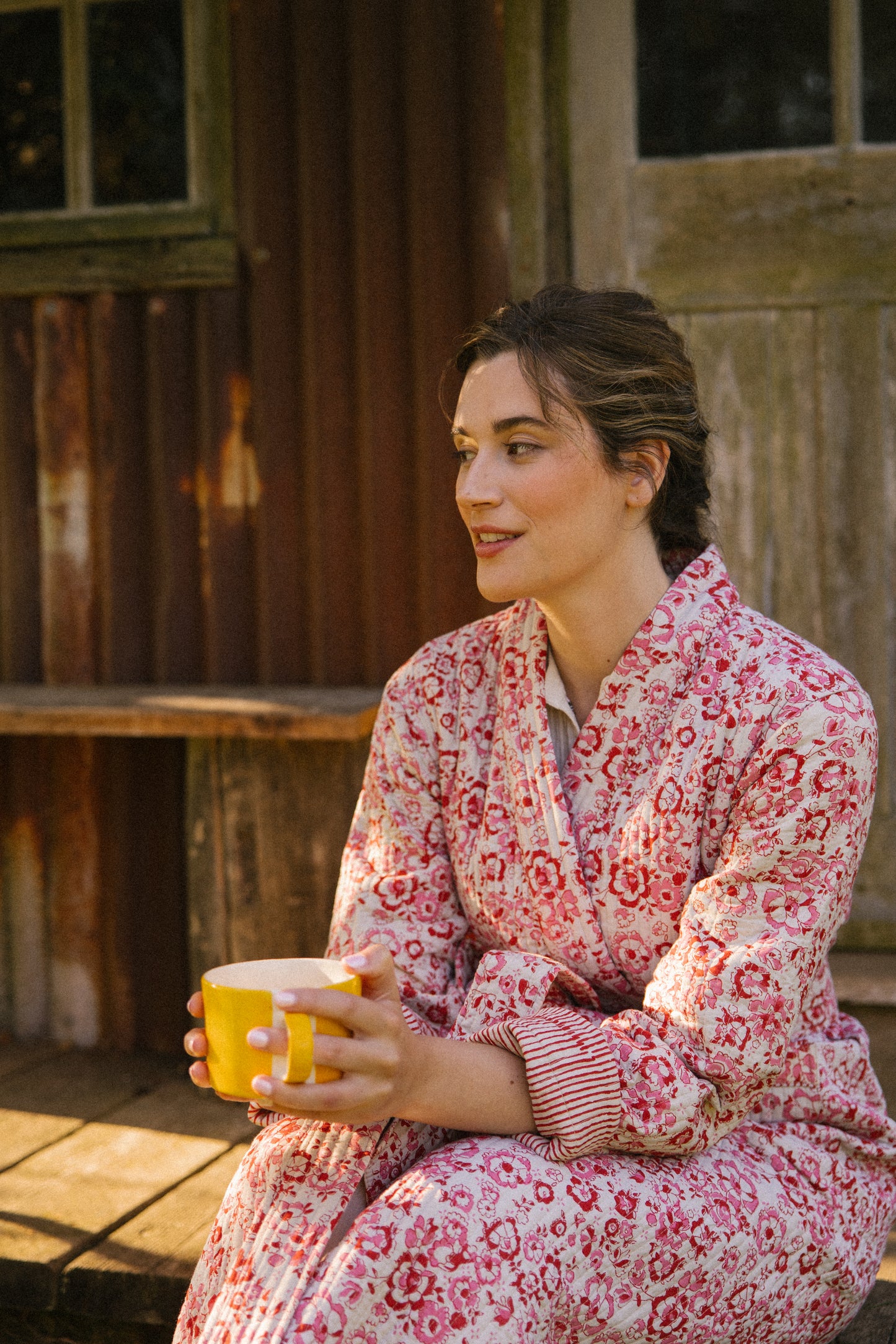 Quilted Dressing Gown - Cherry Blossom