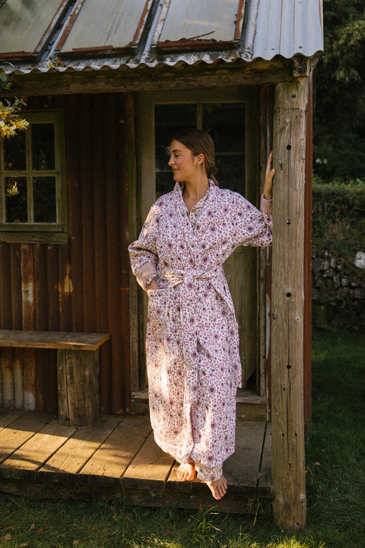 Quilted Dressing Gown - Earth