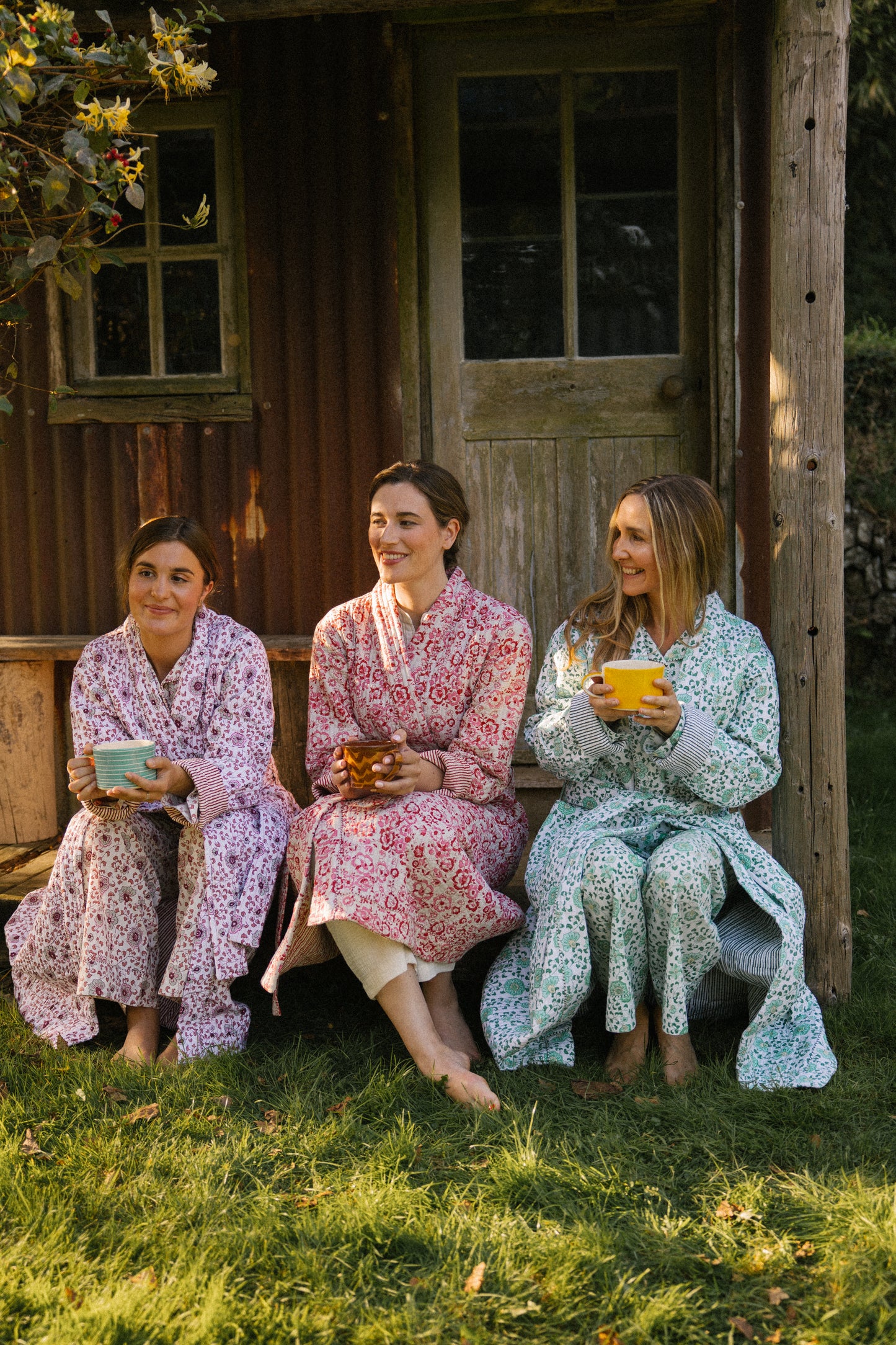 Quilted Dressing Gown - Petala Green - Restocking September 2025