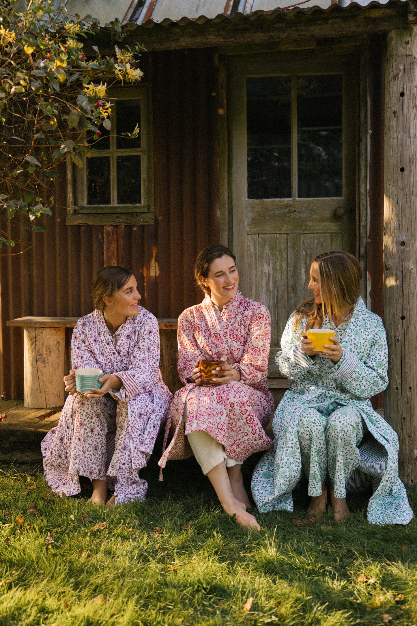 Quilted Dressing Gown - Petala Green - Restocking September 2025