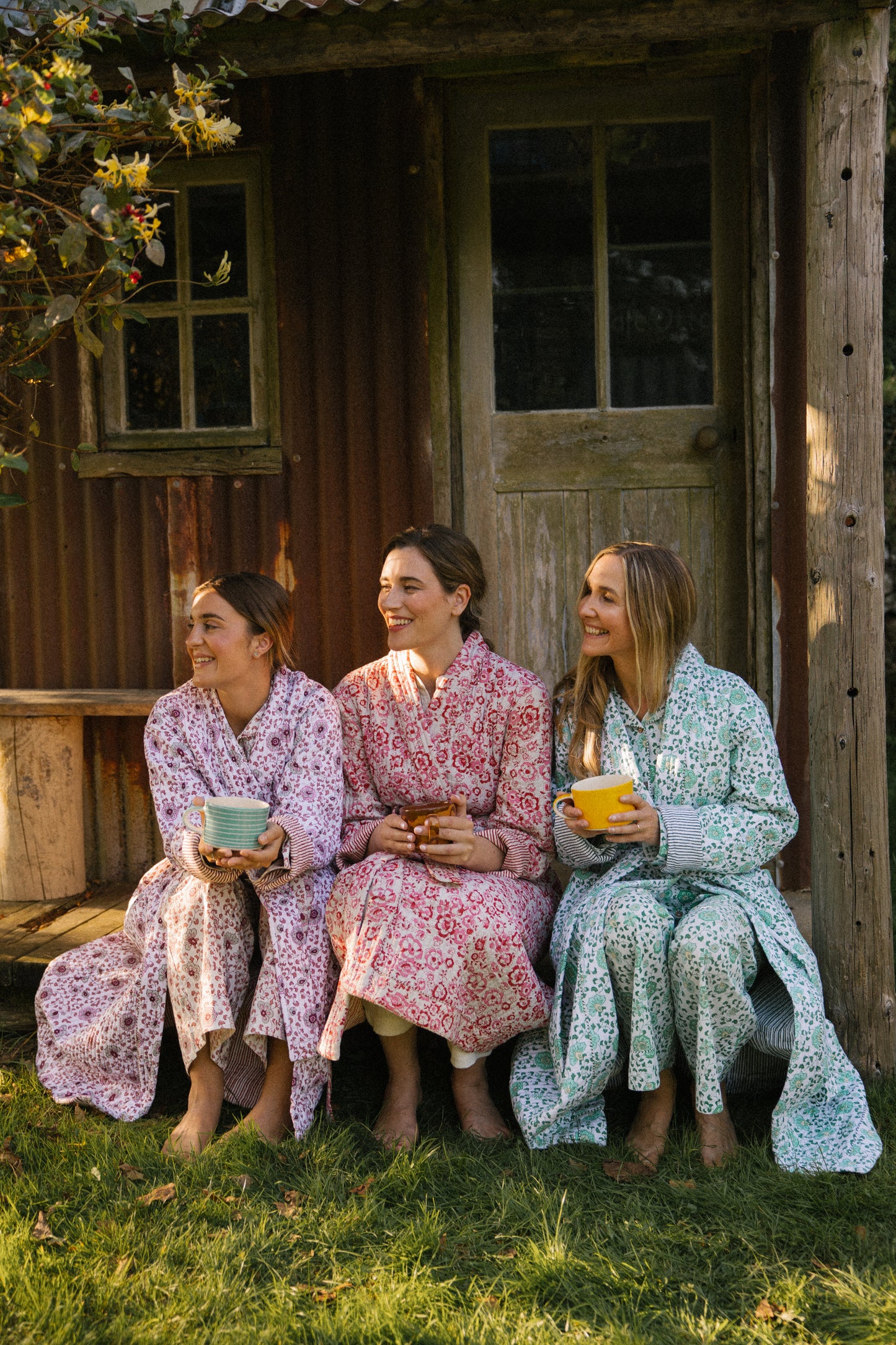 Quilted Dressing Gown - Petala Green - Restocking September 2025