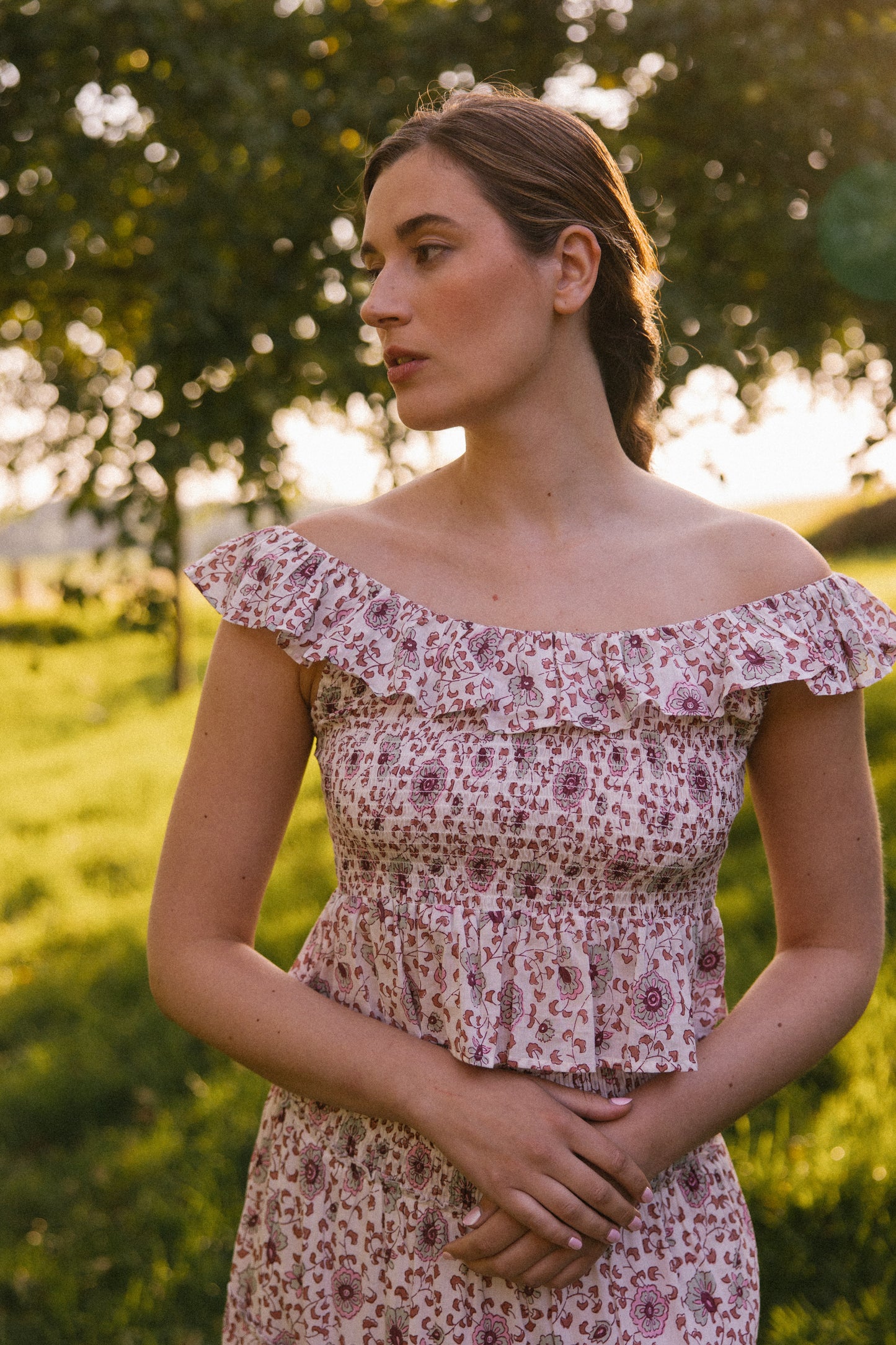 Mona Scoop Smock Top - Earth