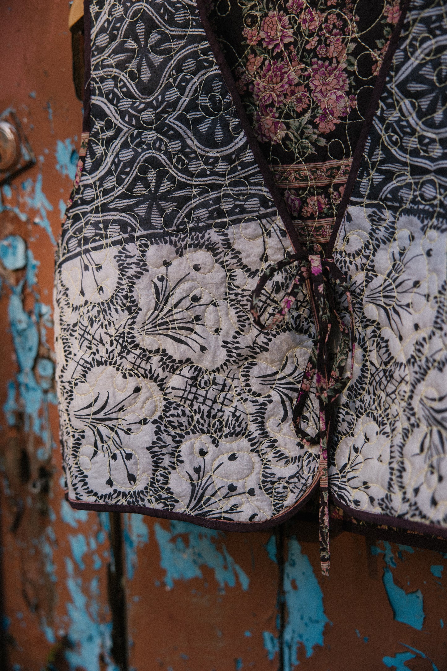 Melissa Silk Reversible Waistcoat L - 077