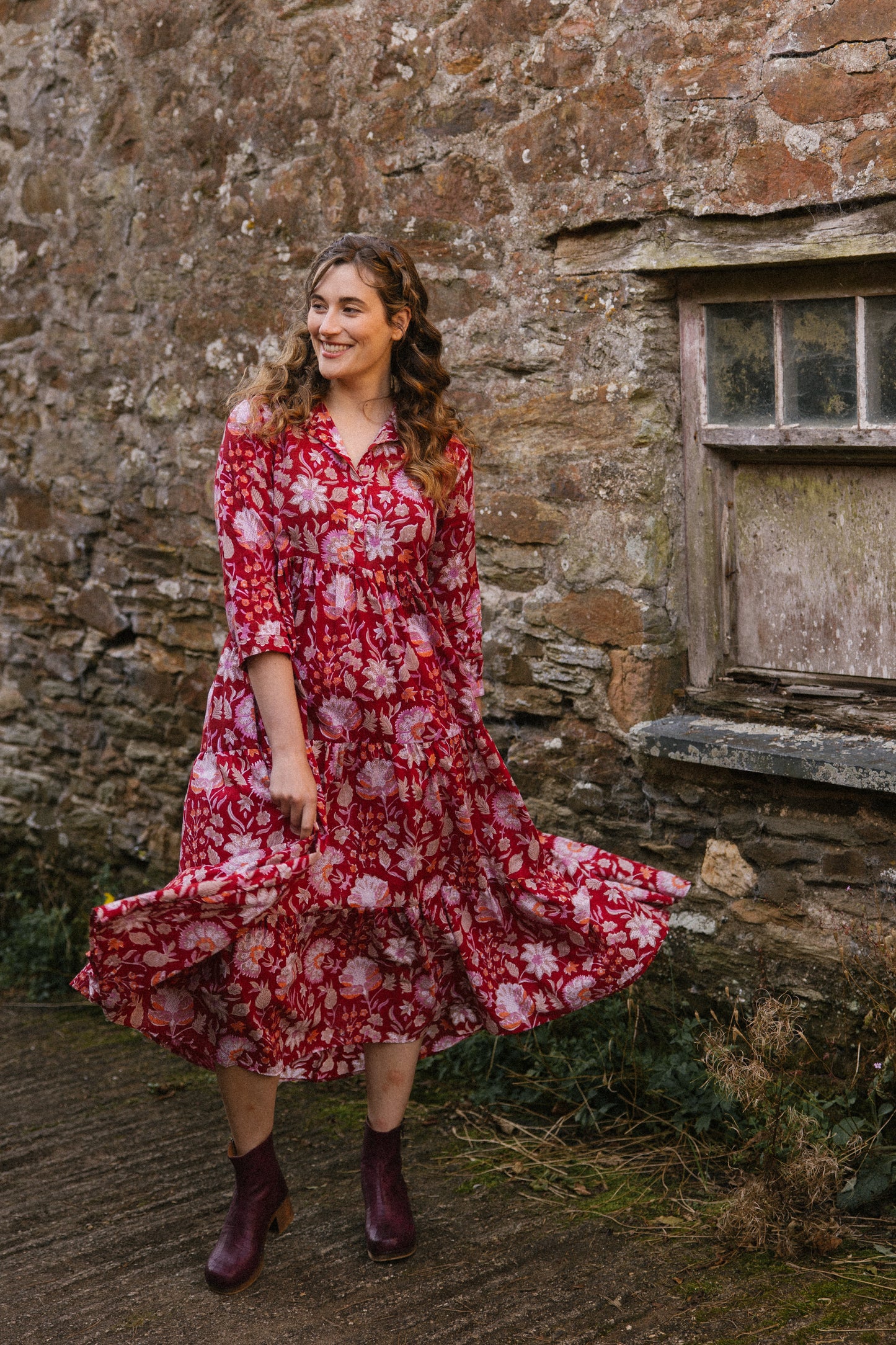 Claudia Dress - Ruby Garden