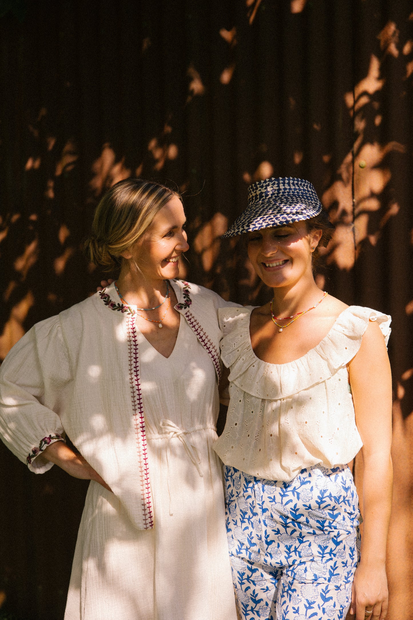 Raffia Sun Visor in Navy