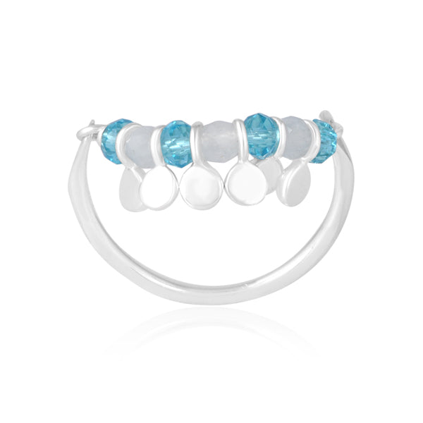 Spinning Ring in Silver & Aqua Chalcedony