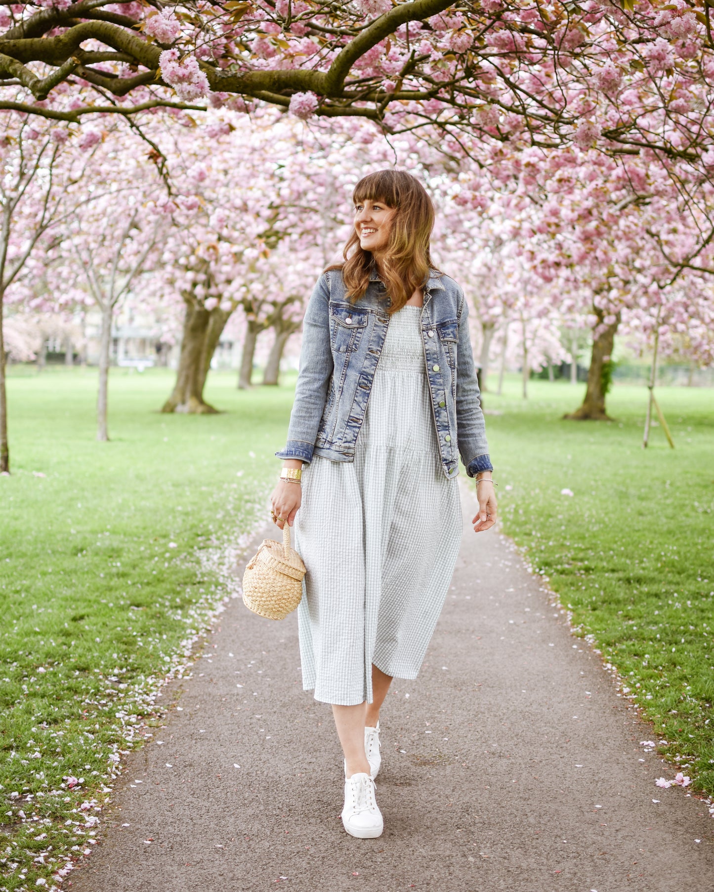Rosie Gingham Dress - Fern