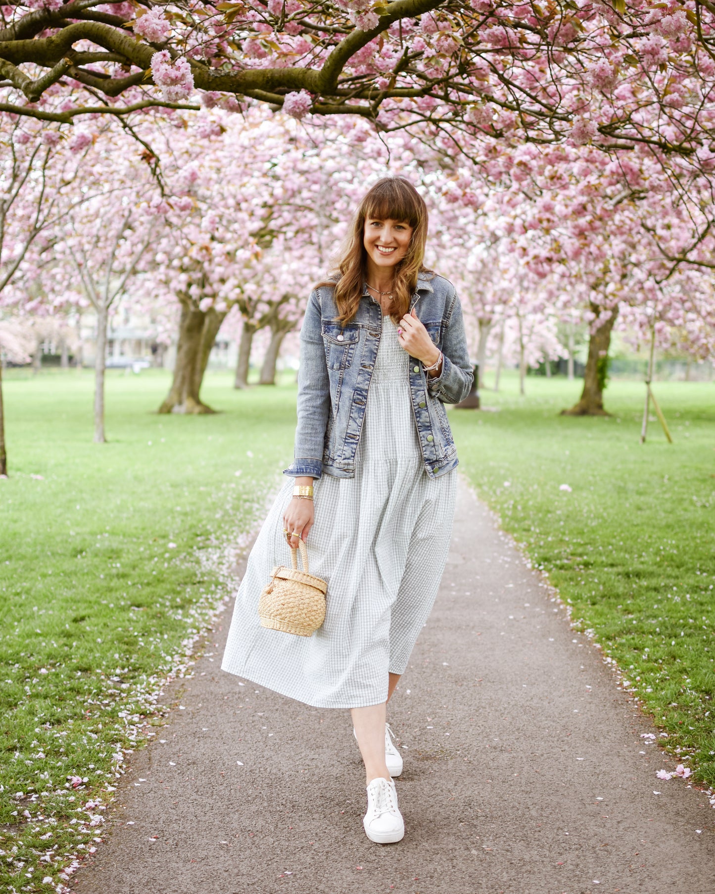 Rosie Gingham Dress - Fern