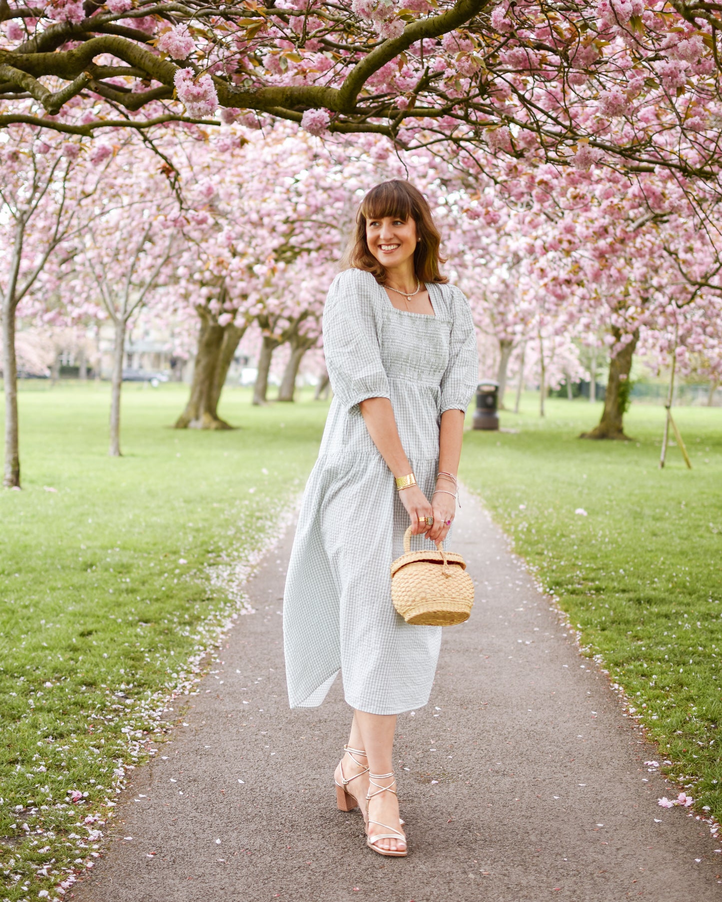 Rosie Gingham Dress - Fern