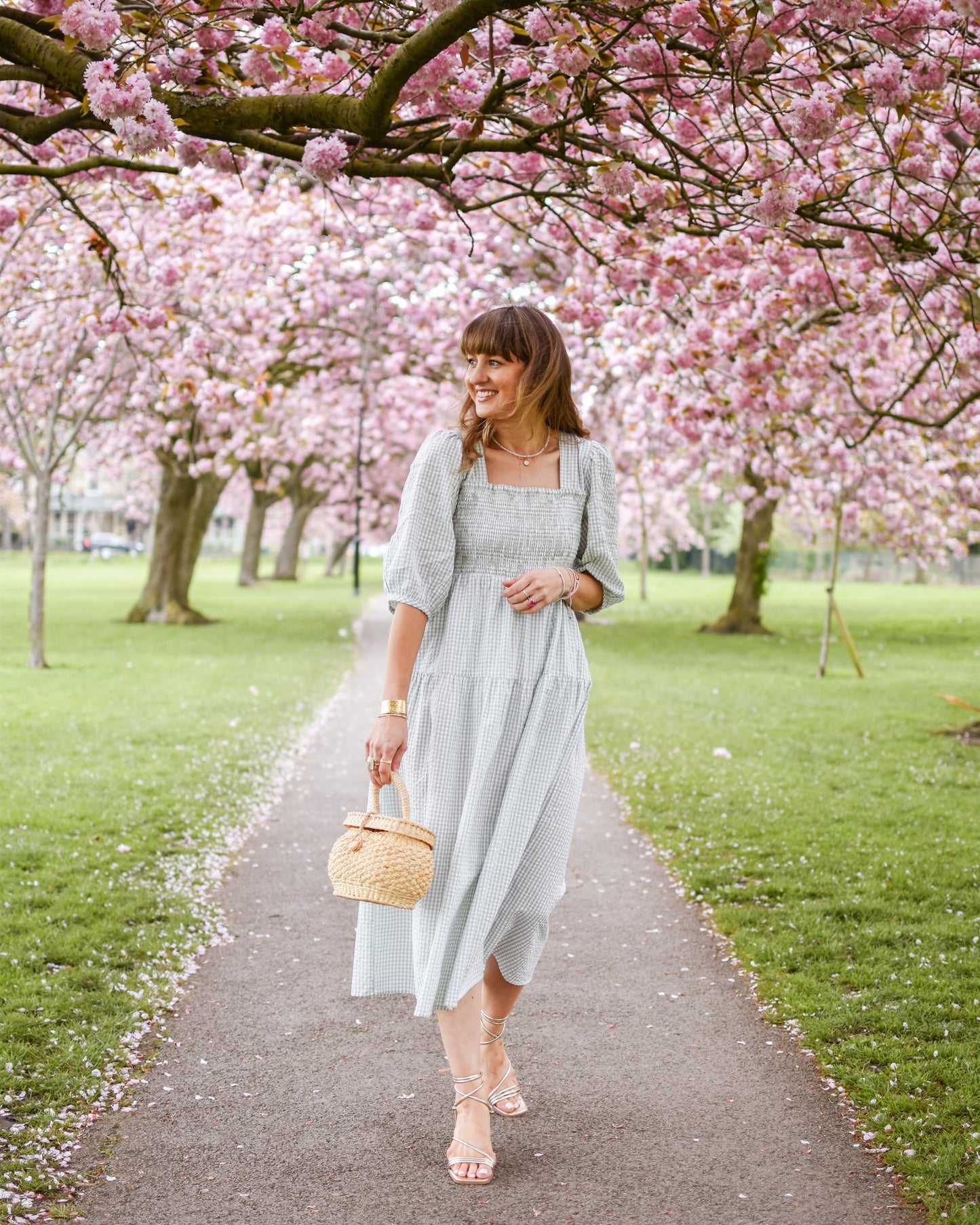 Rosie Gingham Dress - Fern