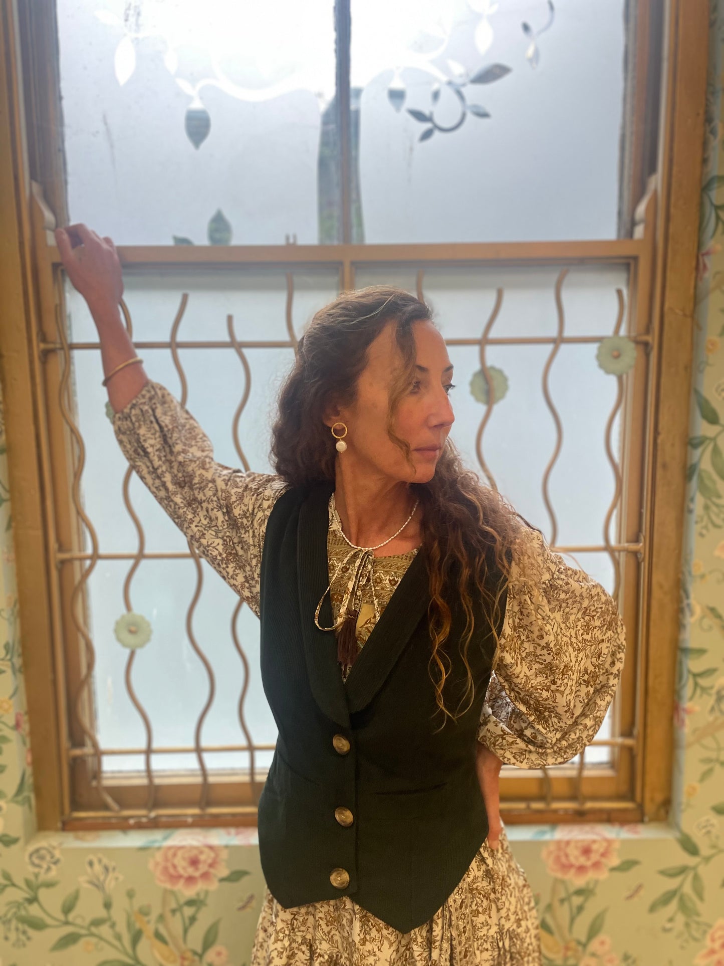 Jackie Corduroy Waistcoat in Bottle Green