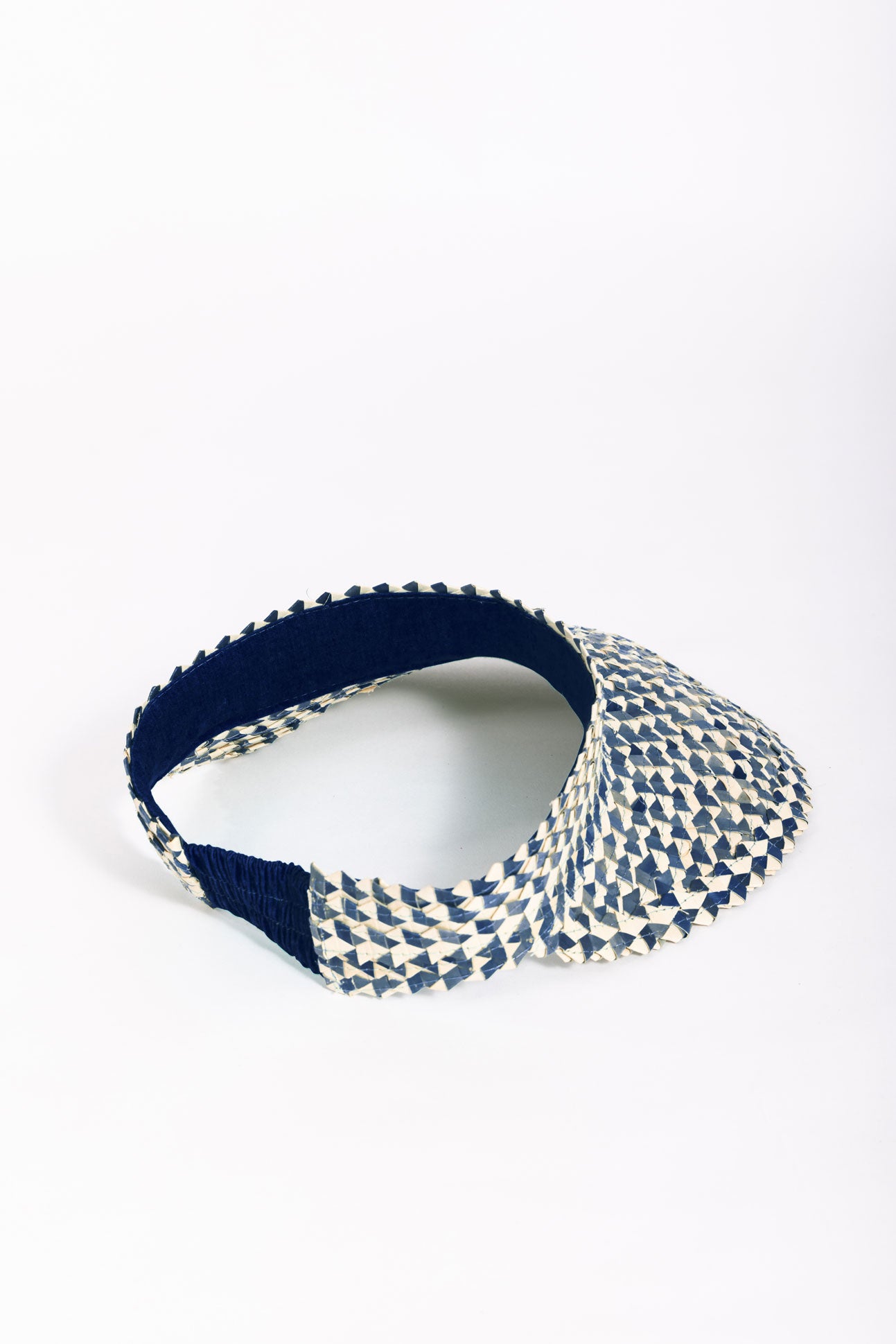 Raffia Sun Visor in Navy