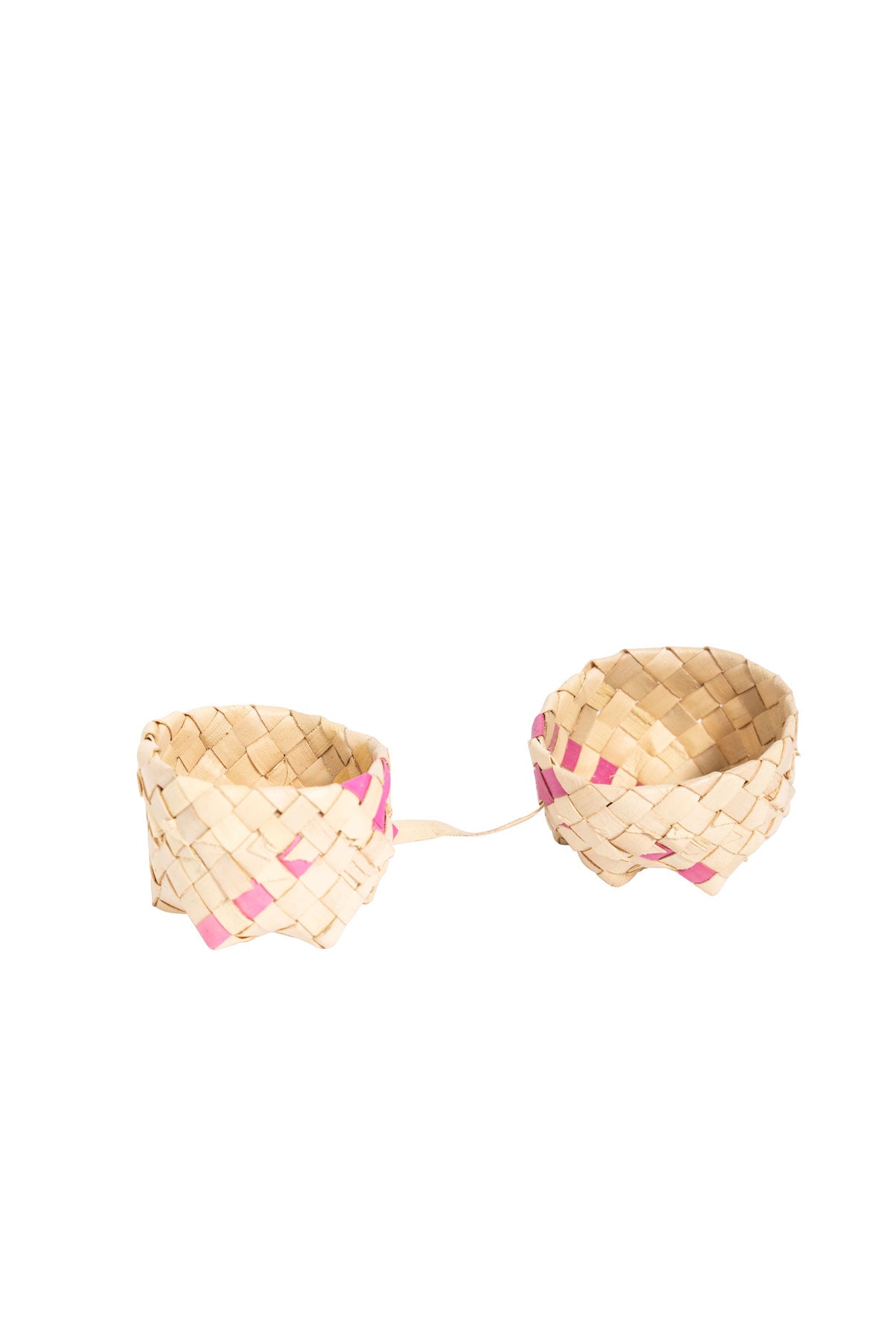 Raffia Jewellery Gift Baskets - Natural/Pink