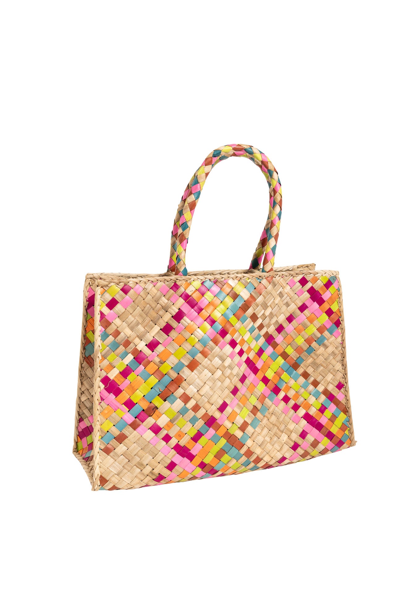 Raffia Retro Shopper in Sugar Candy