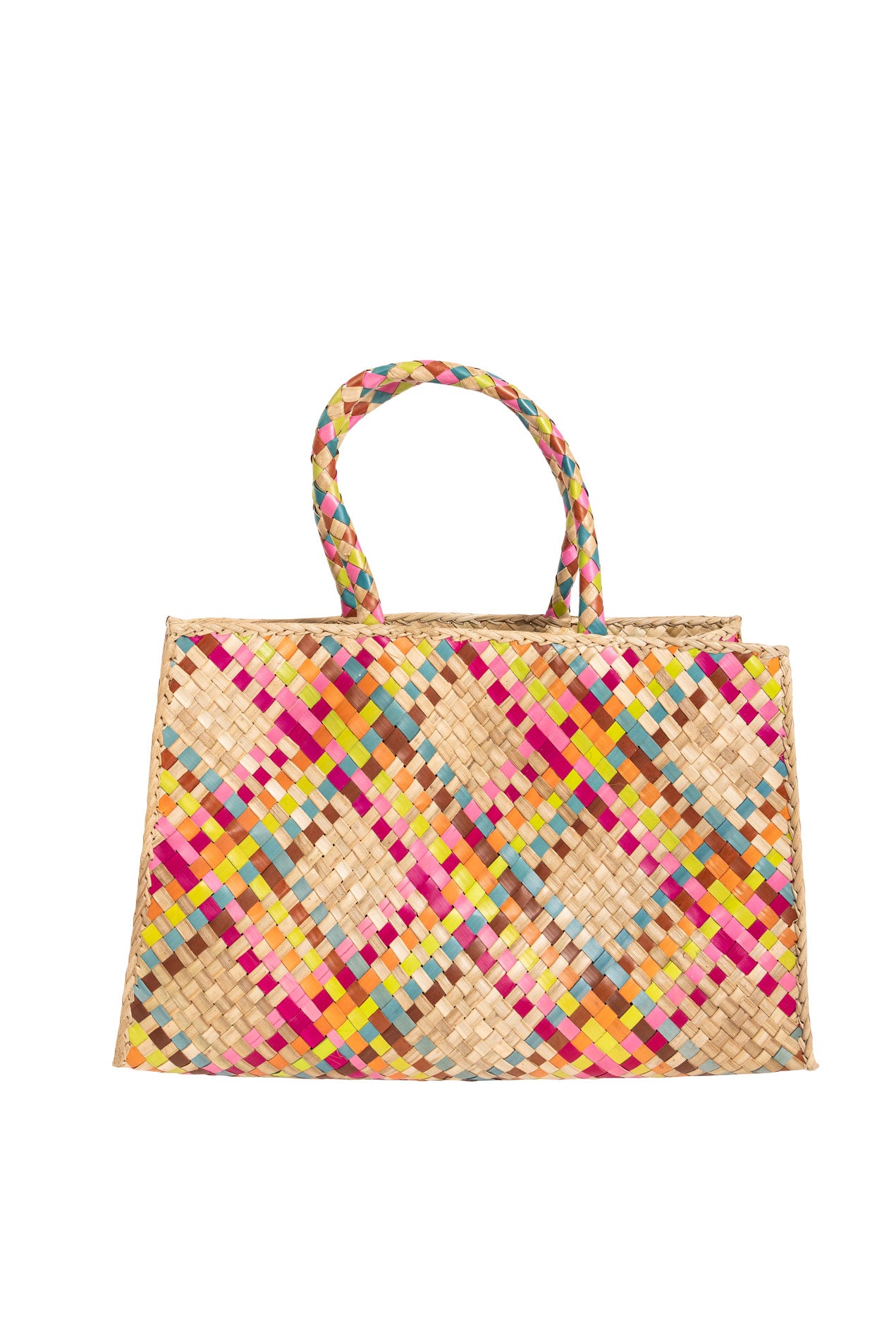 Raffia Retro Shopper in Sugar Candy