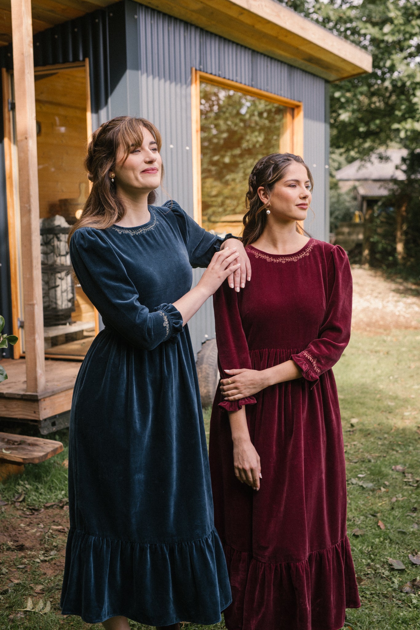 Aurora Velvet Dress in Marine Blue