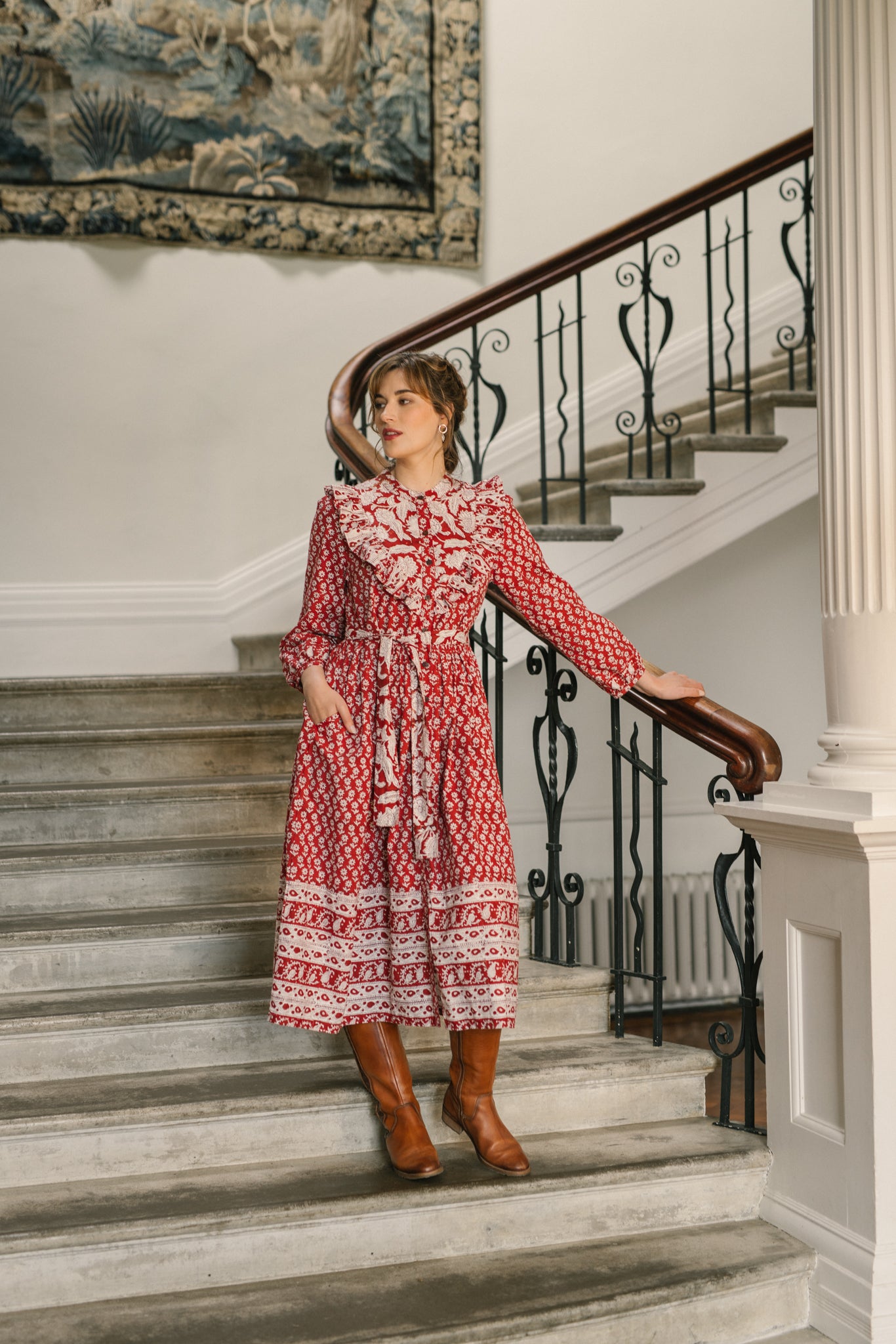 Maggie Dress in Tomato