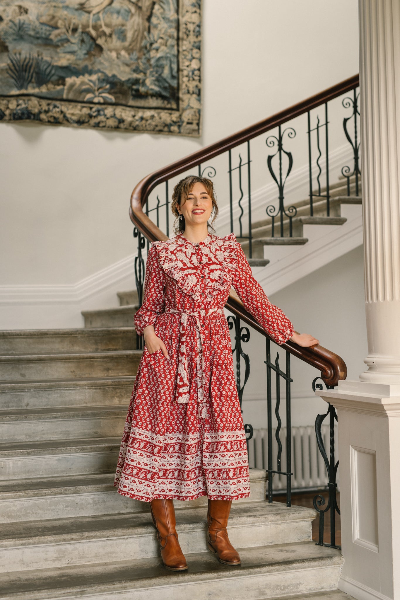 Maggie Dress in Tomato