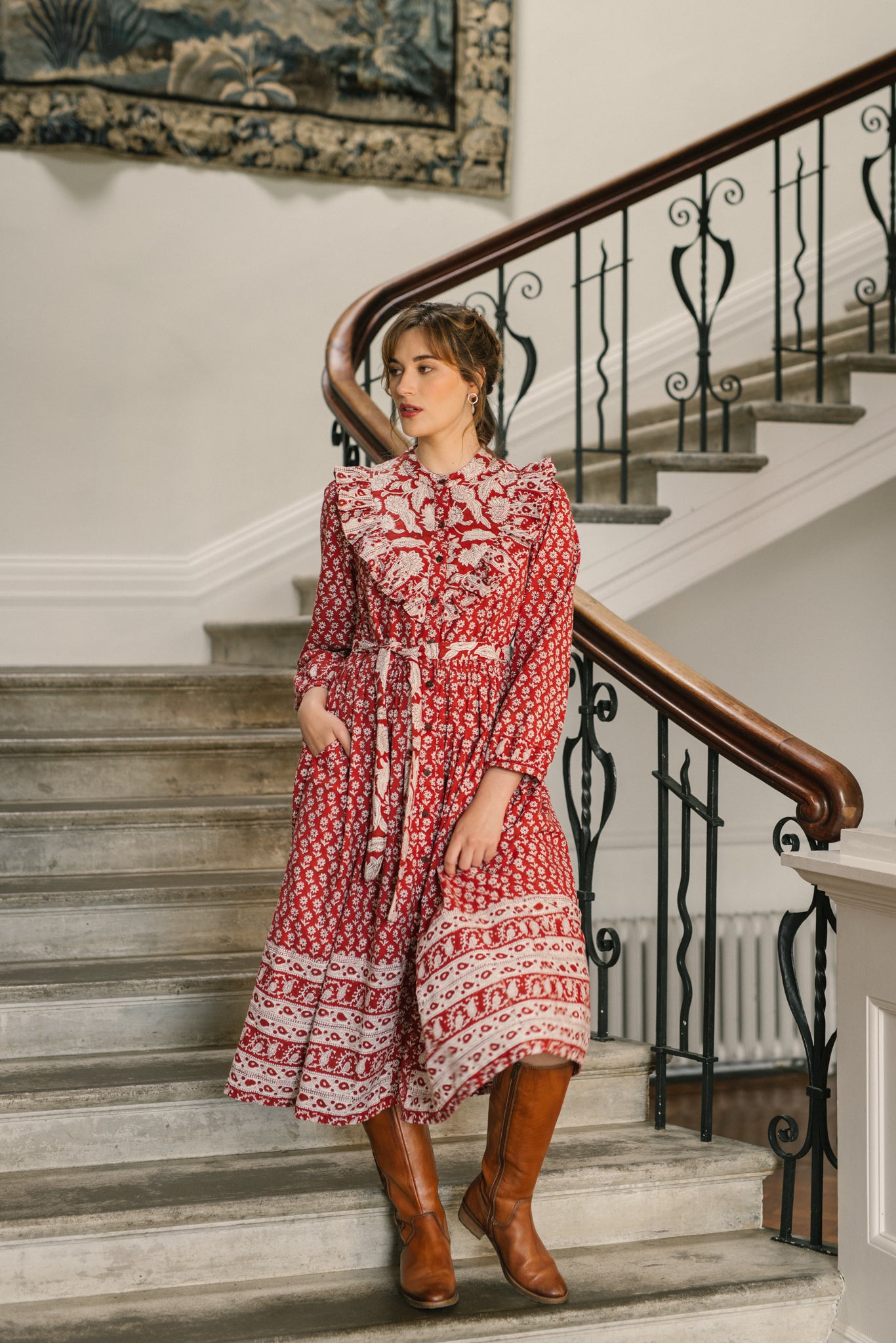 Maggie Dress in Tomato