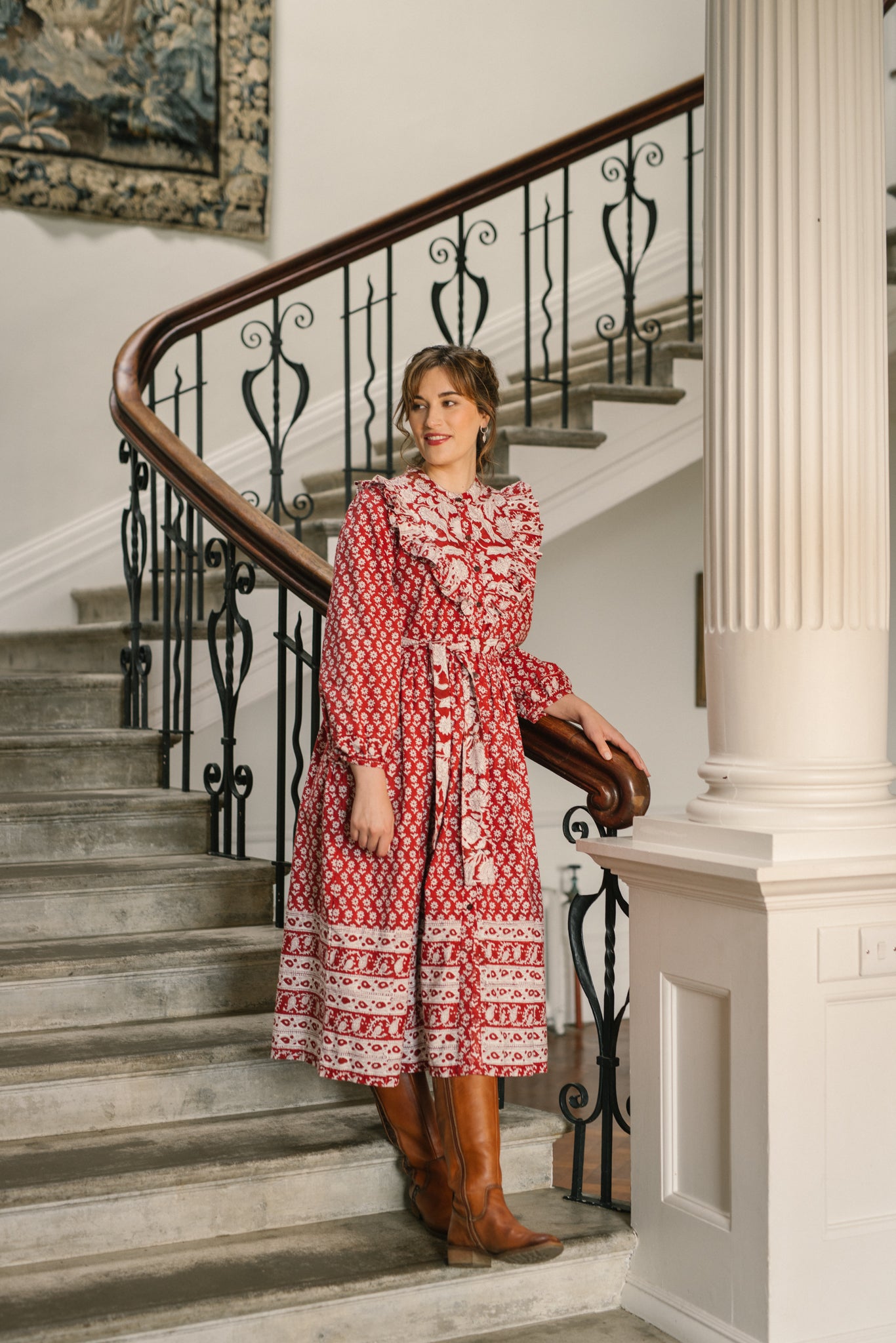Maggie Dress in Tomato
