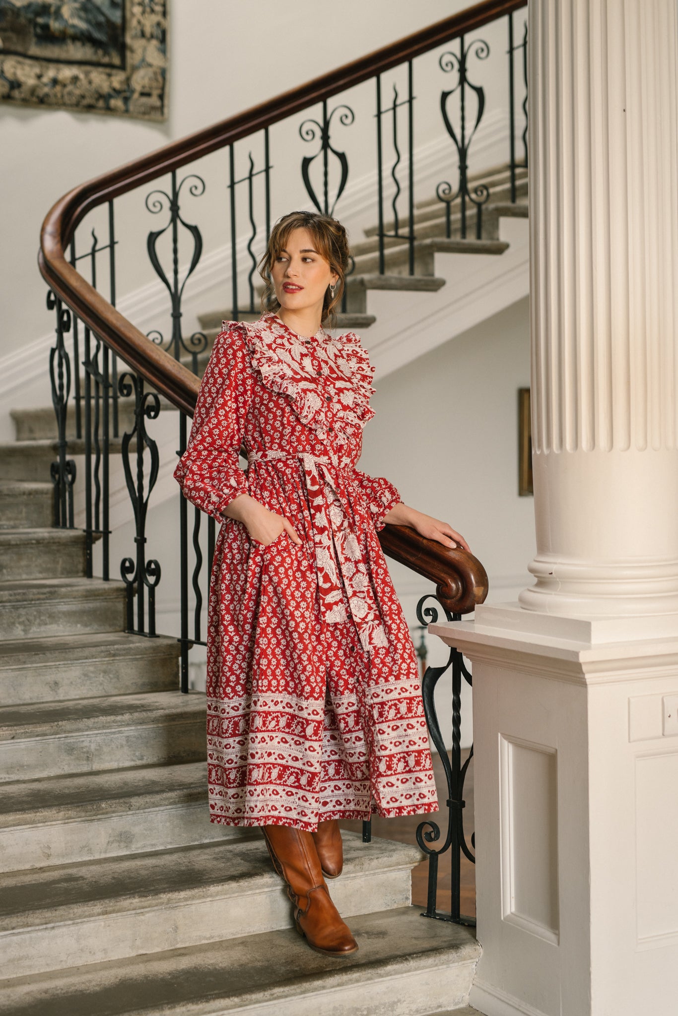 Maggie Dress in Tomato