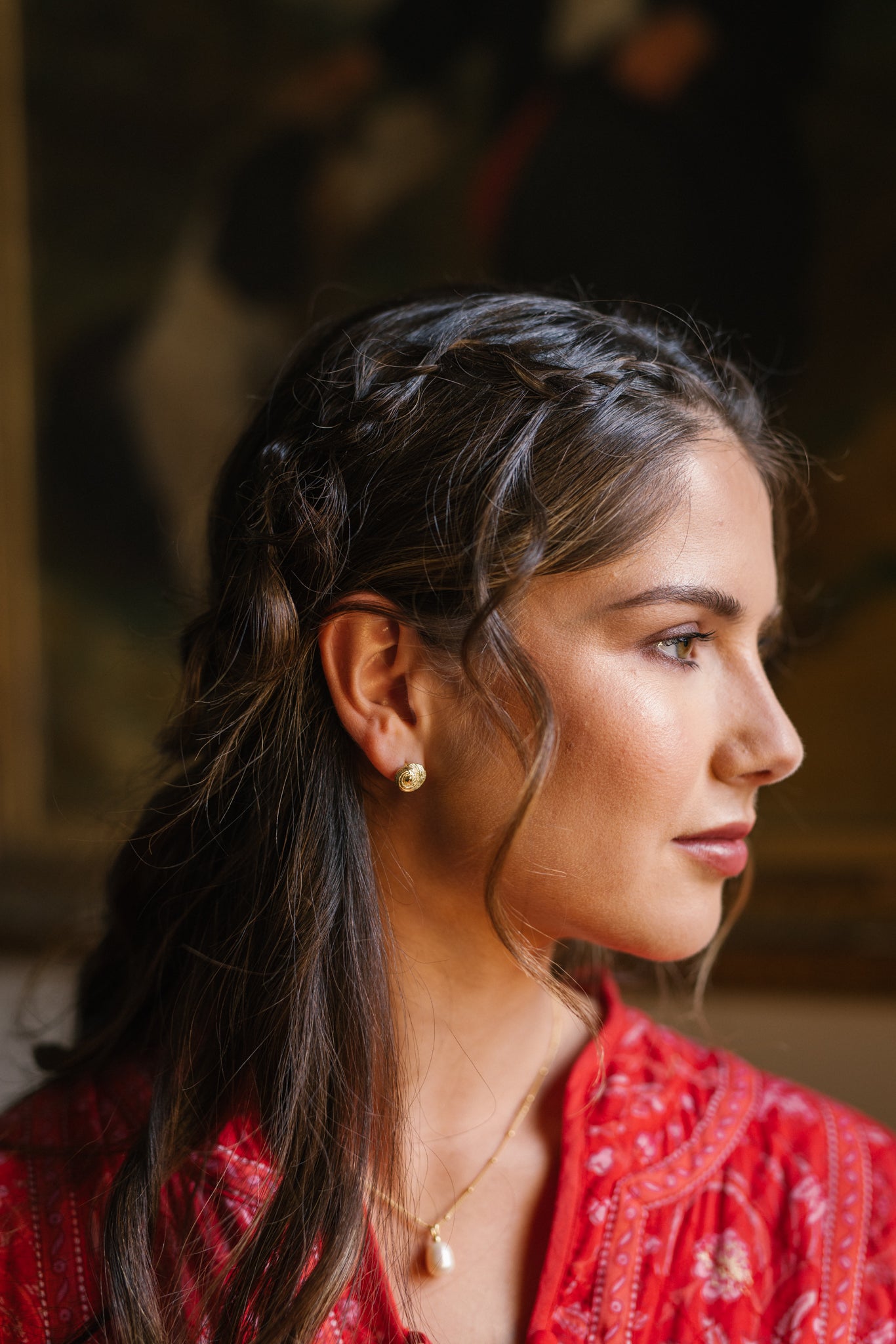 Shell Stud Earrings - Gold