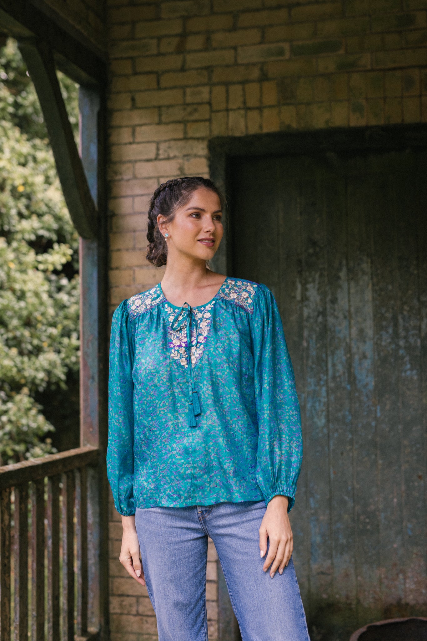 Lolita Embroidered Silk Blouse