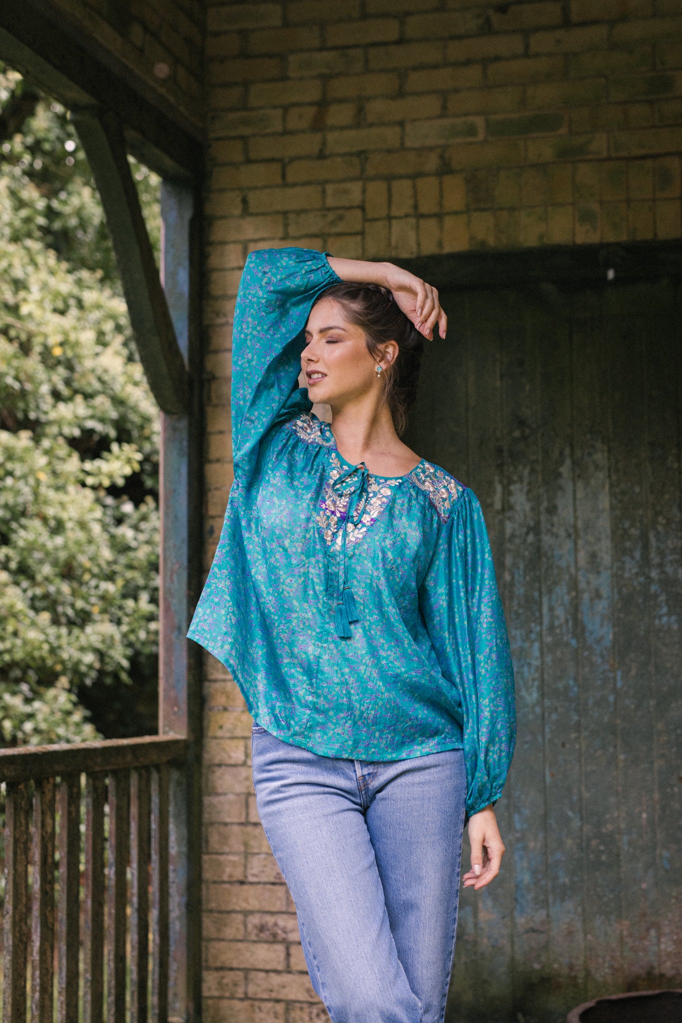 Lolita Embroidered Silk Blouse