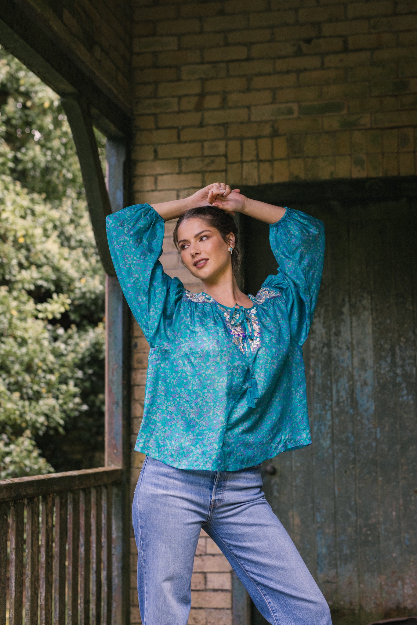 Lolita Embroidered Silk Blouse