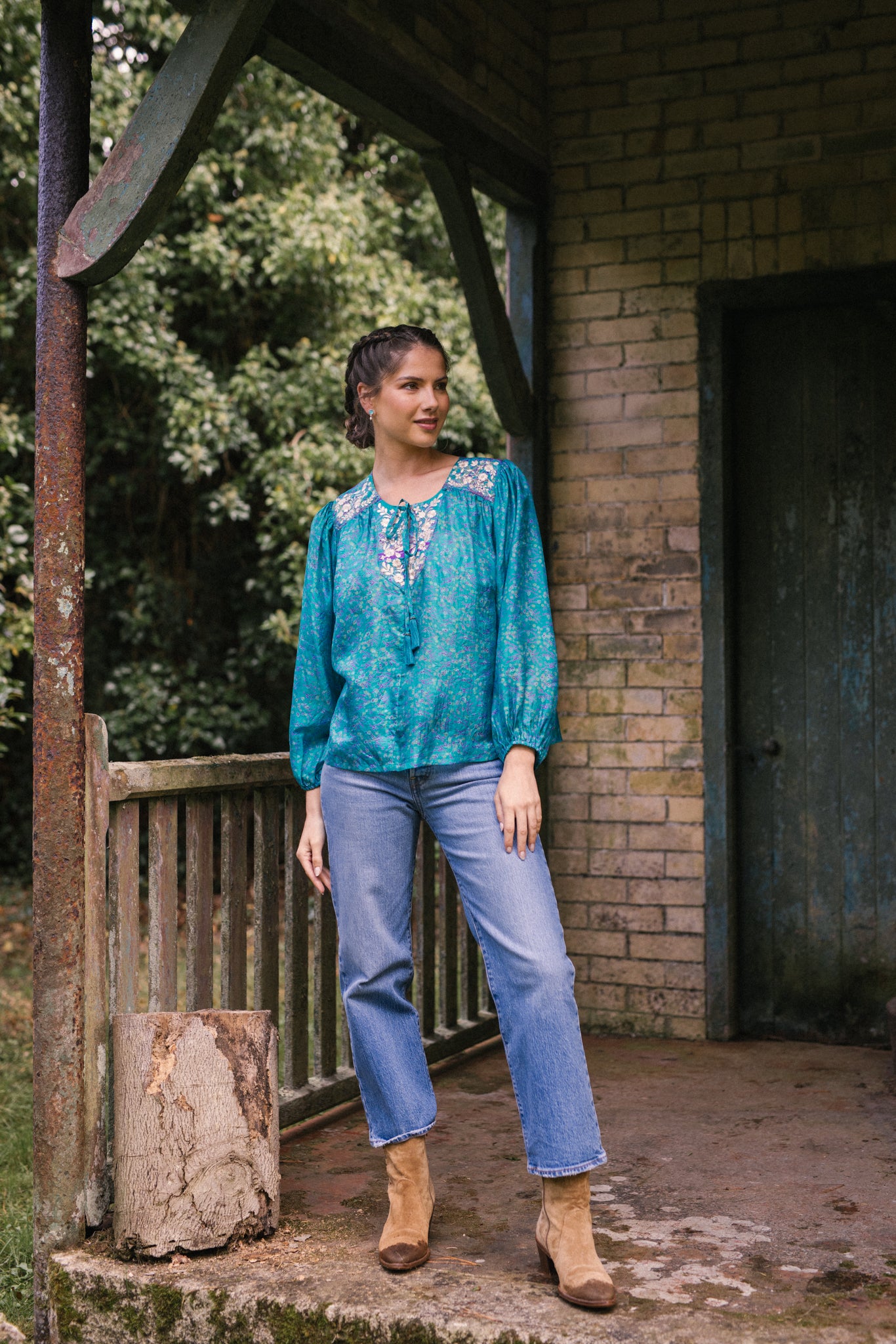 Lolita Embroidered Silk Blouse