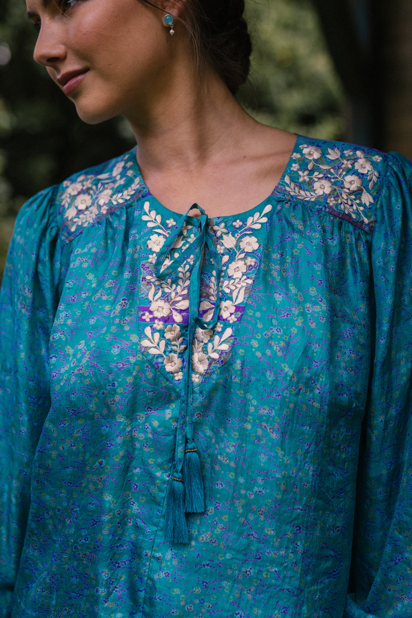 Lolita Embroidered Silk Blouse