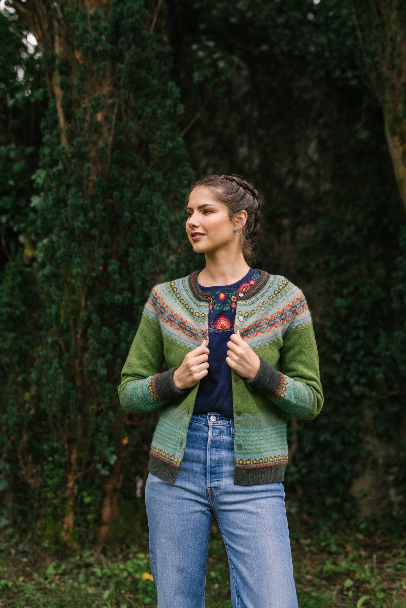 Alpine Cardigan in Moss