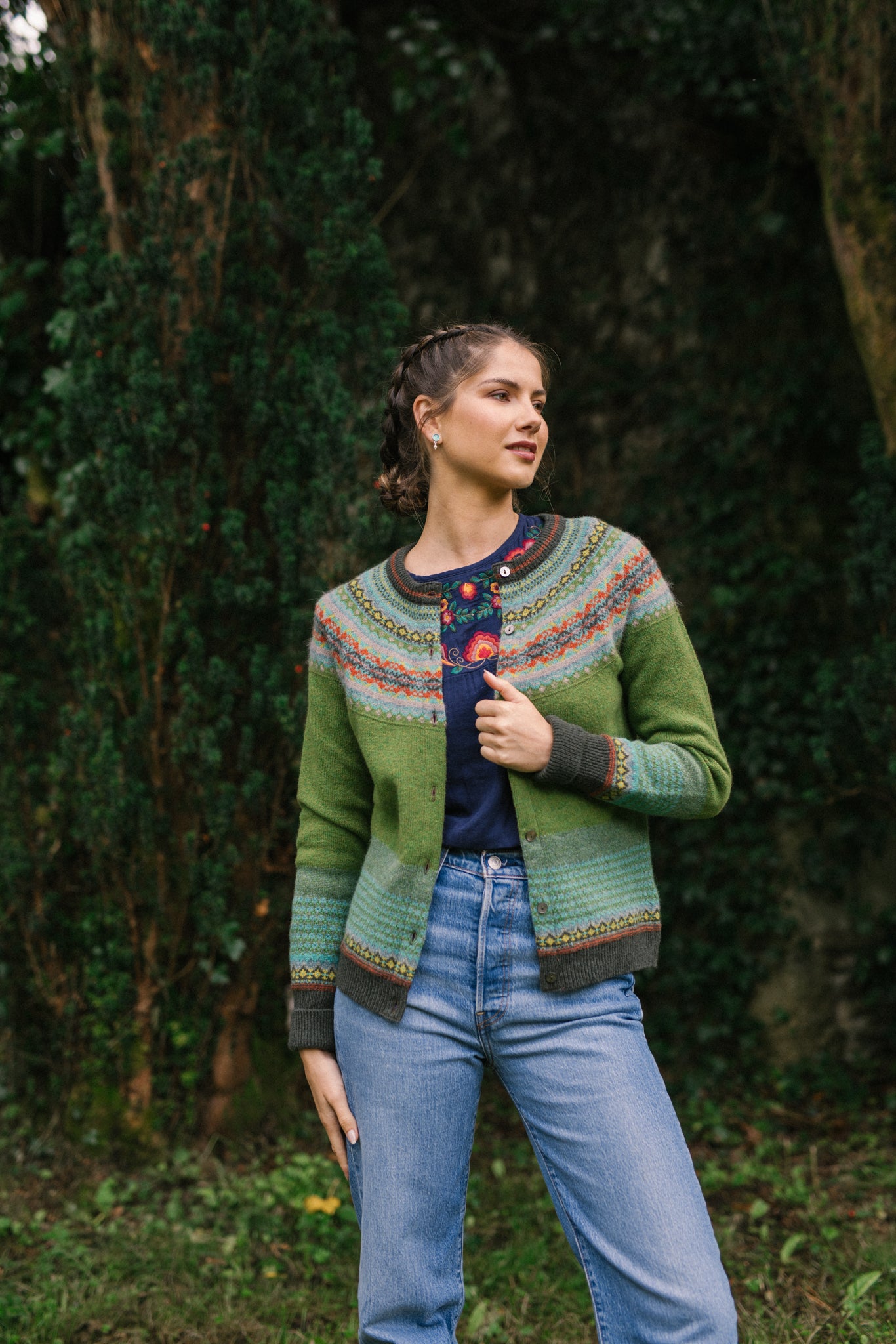 Alpine Cardigan in Moss