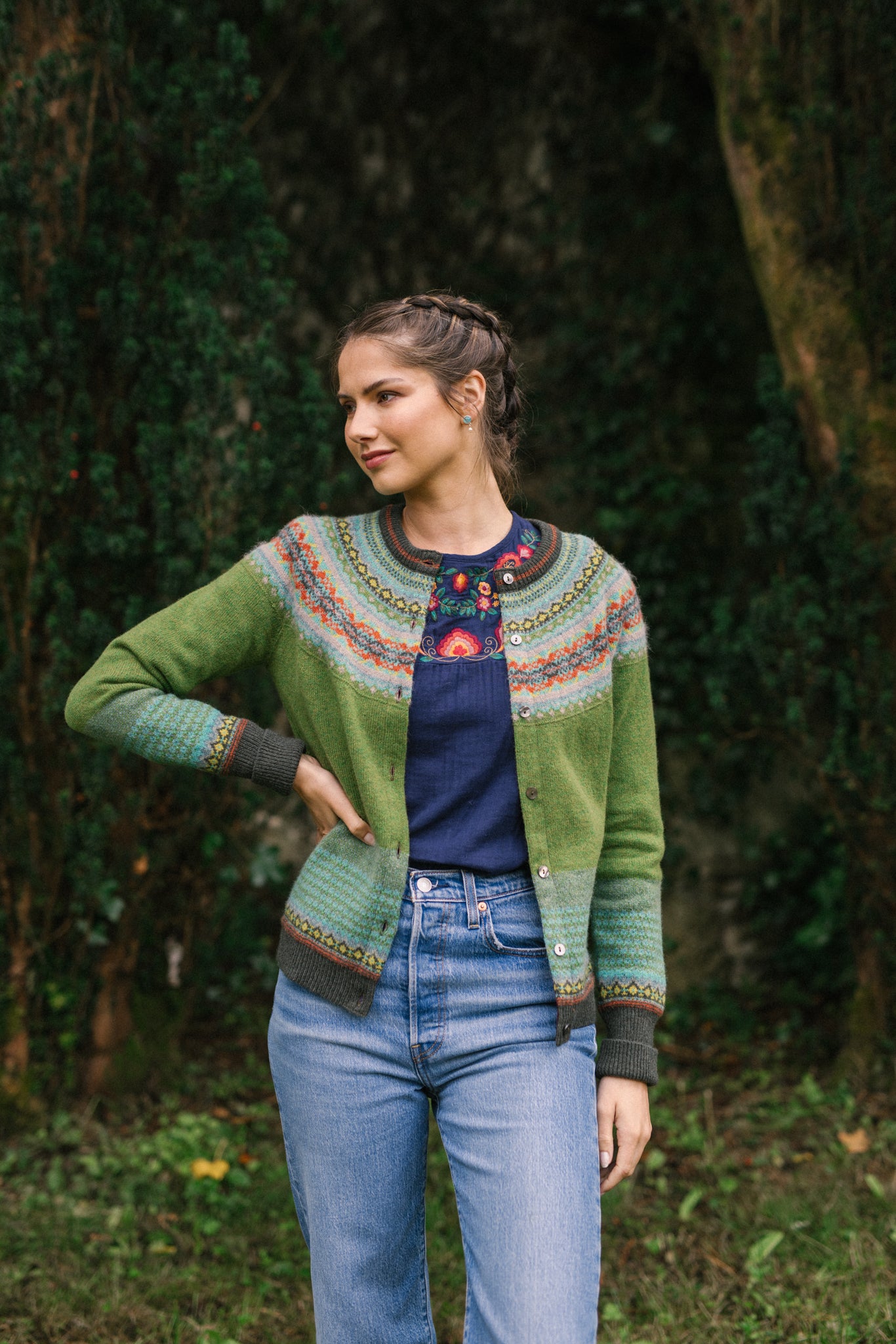 Alpine Cardigan in Moss