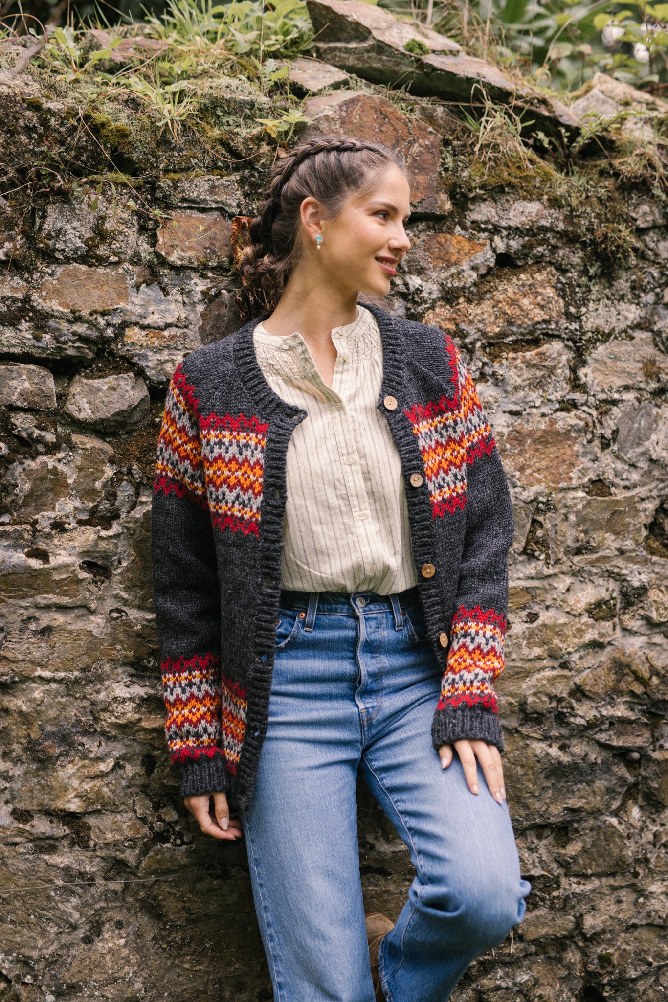 Shetland Cardigan in Charcoal