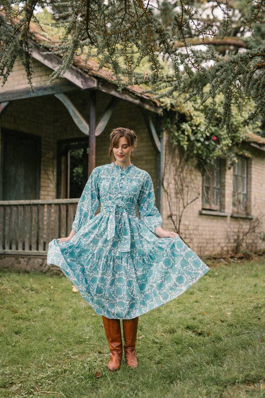 Skylark Dress in Turquoise