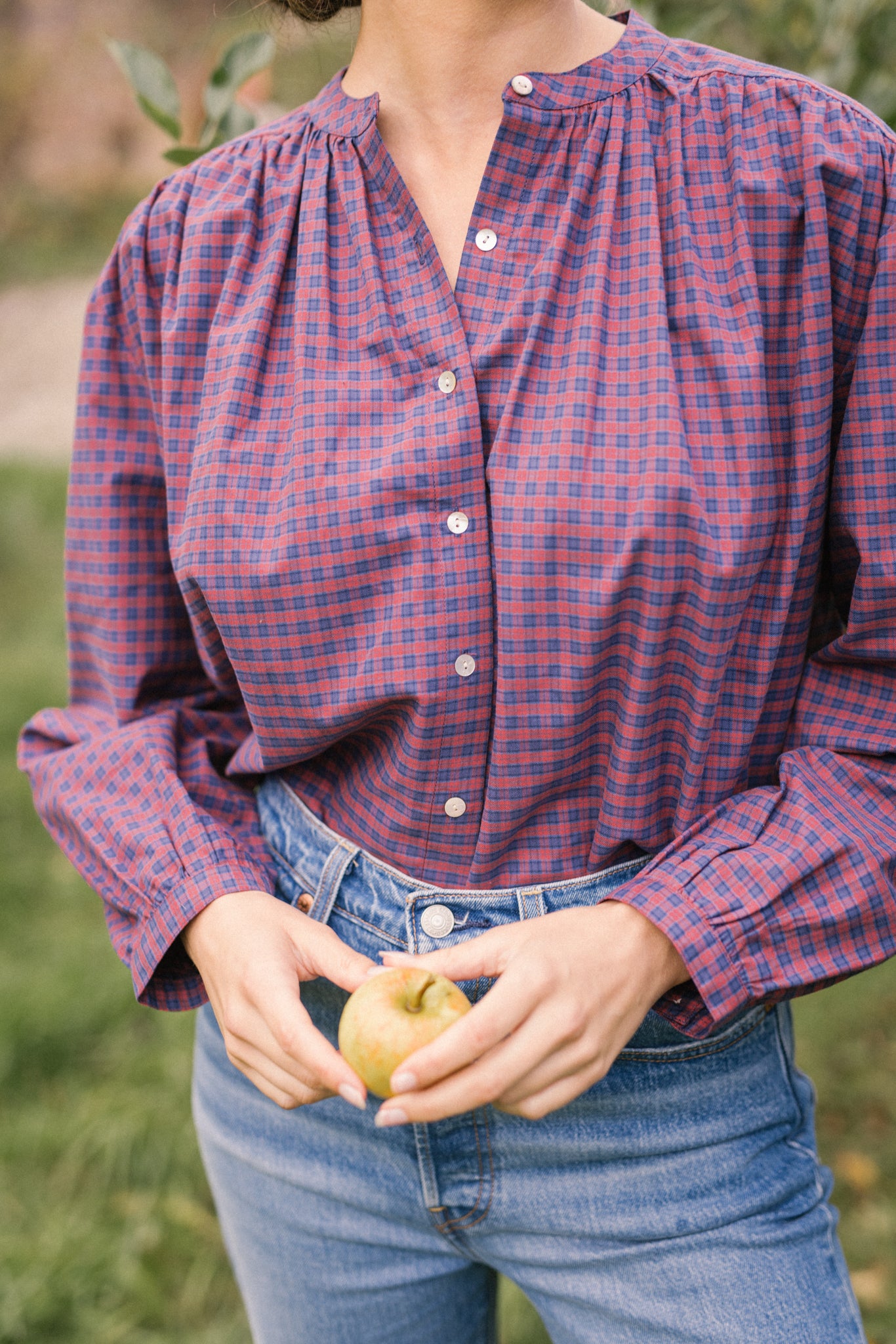 Kitty Shirt - Navy Check