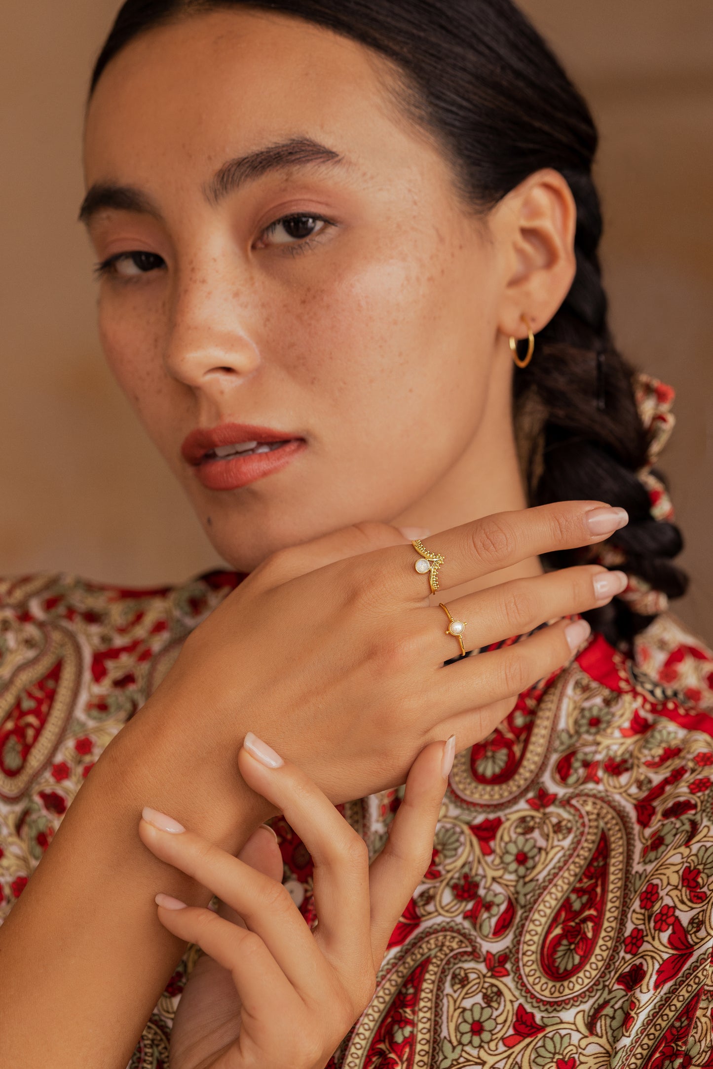 Oceanus Ring -Gold Pearl