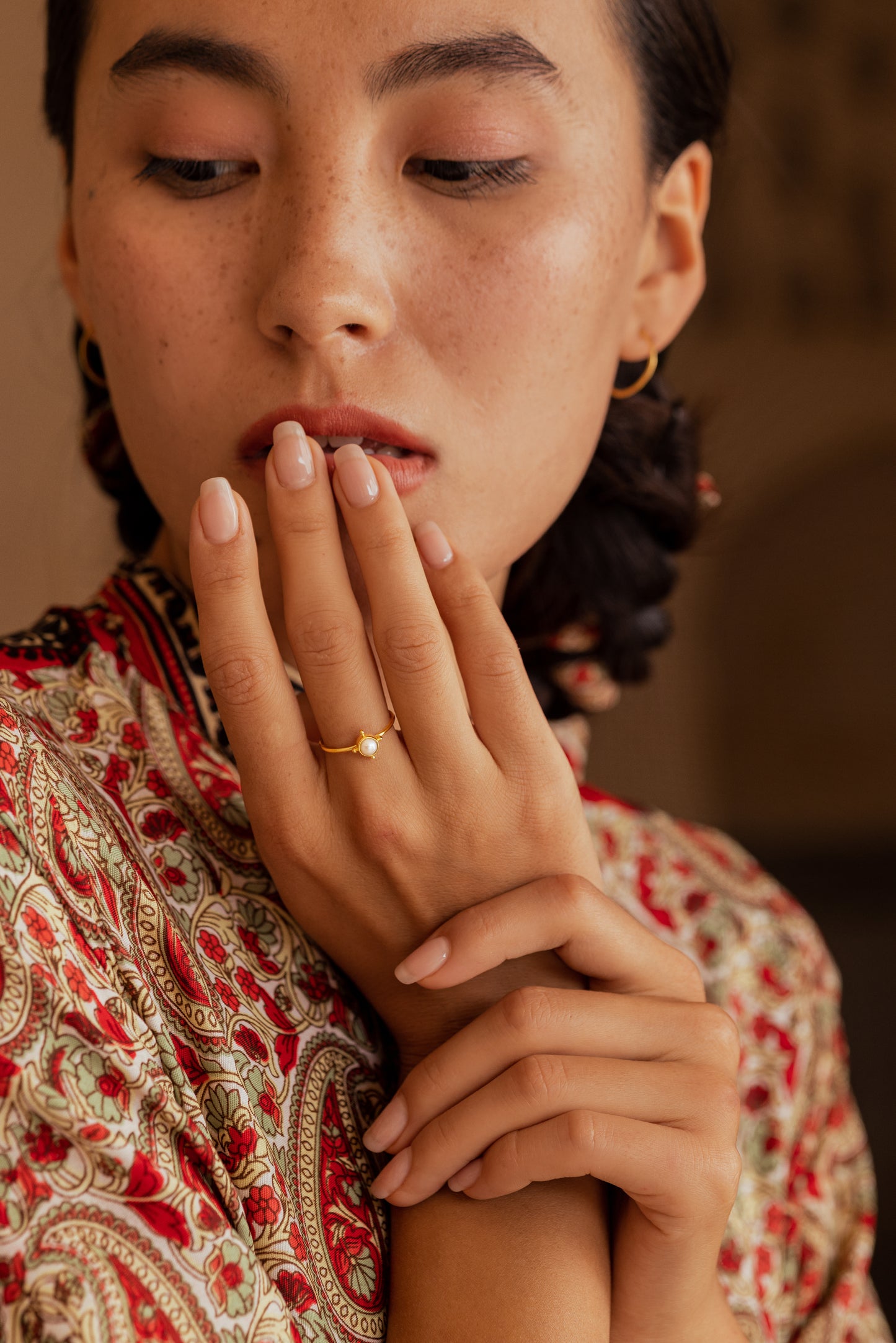 Oceanus Ring -Gold Pearl