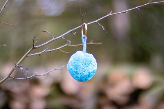 Light Blue single pom keyring