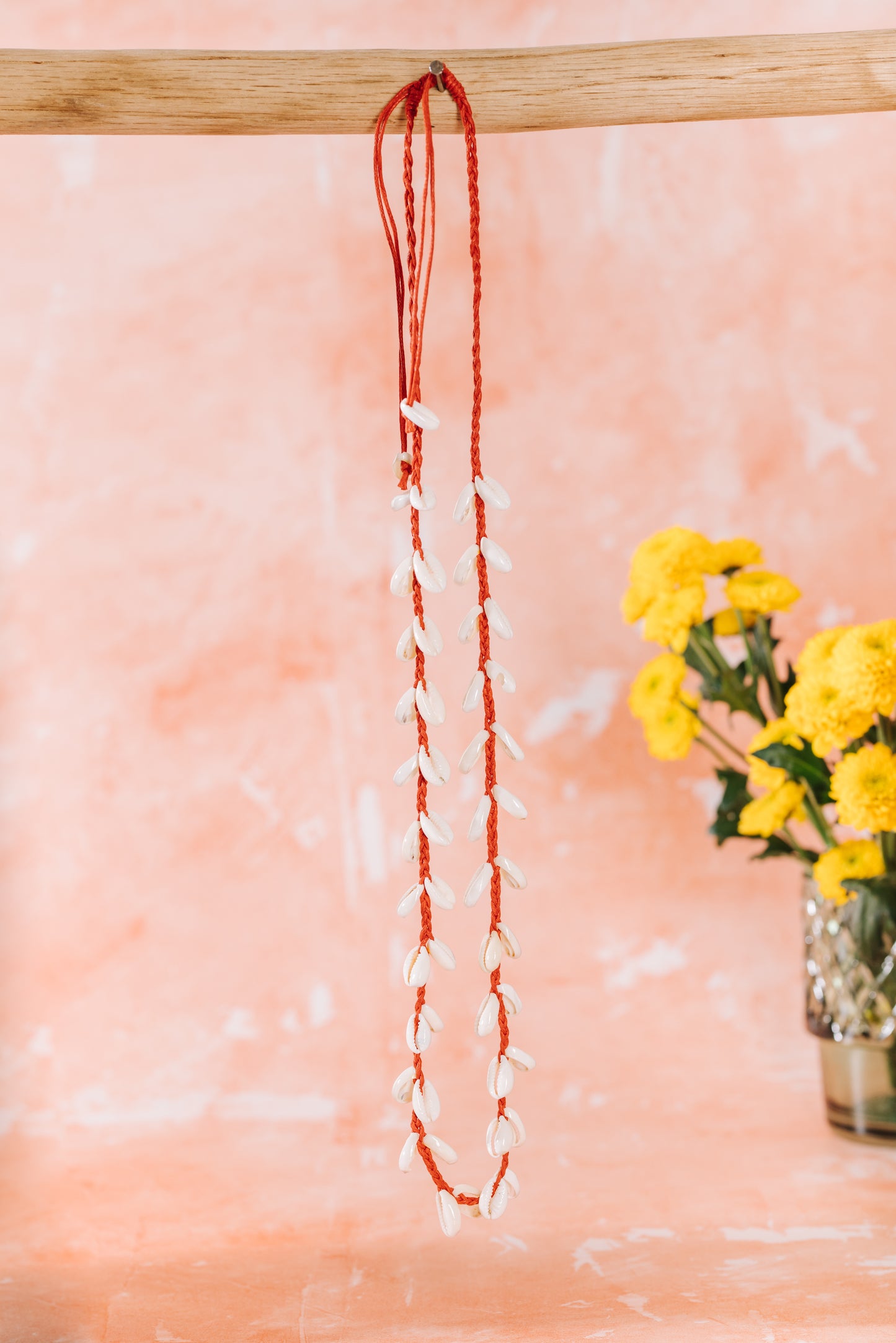 Cowrie Shell Necklace - Red (NCK 004)