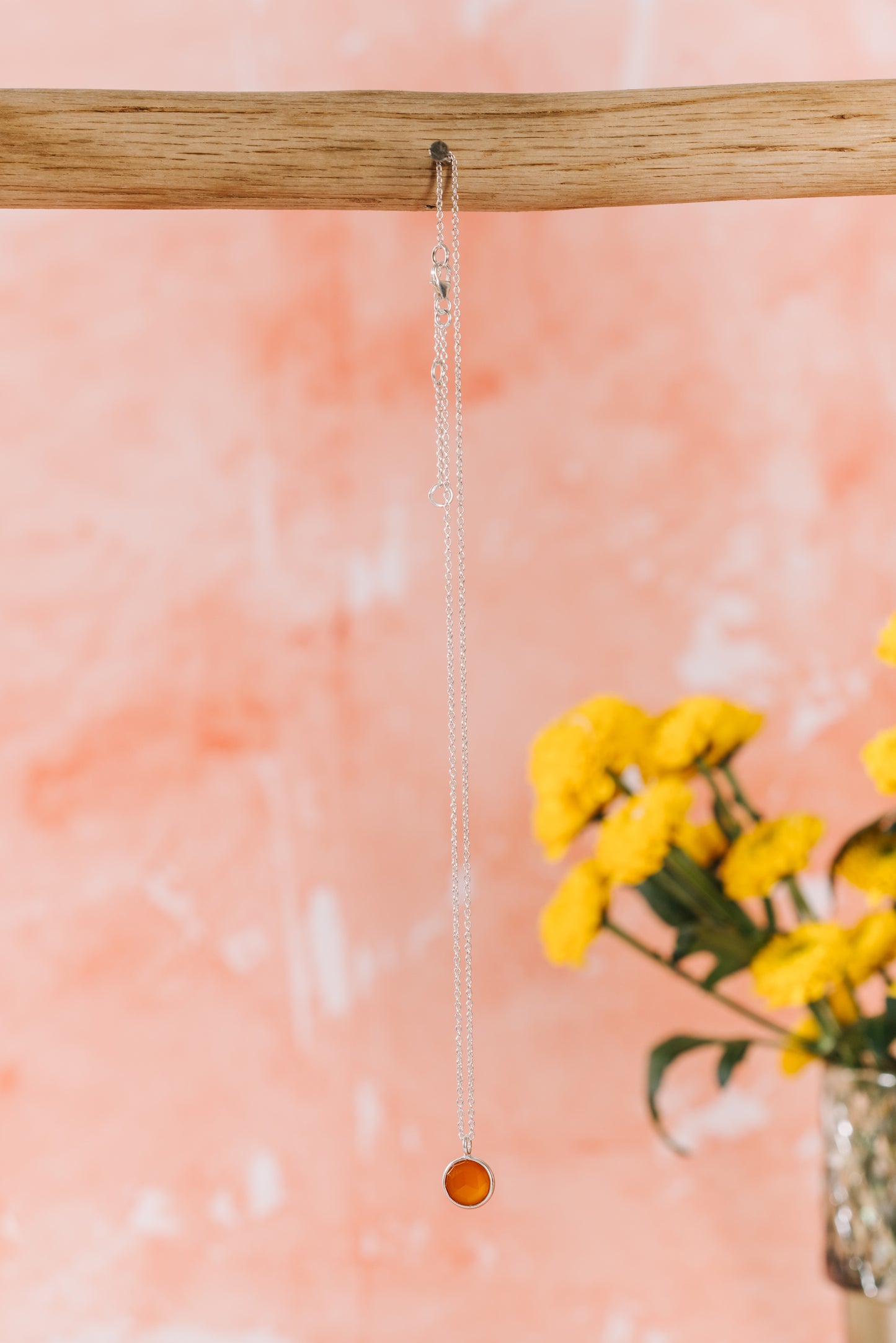 Sterling Silver Necklace with Carnelian