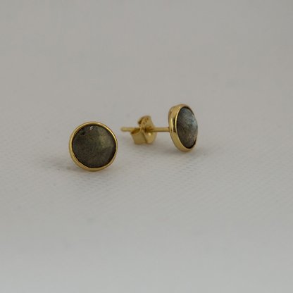 Gold Vermeil Studs in Labradorite