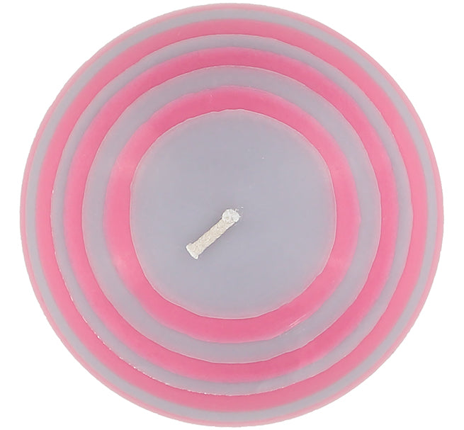 Striped Ball Candle in Neyron Rose & Willow Grey
