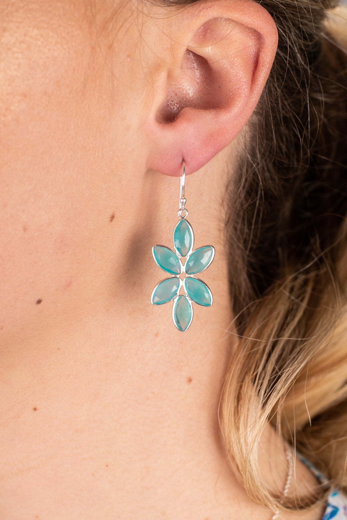 Gold Vermeil Flower Hook Earrings