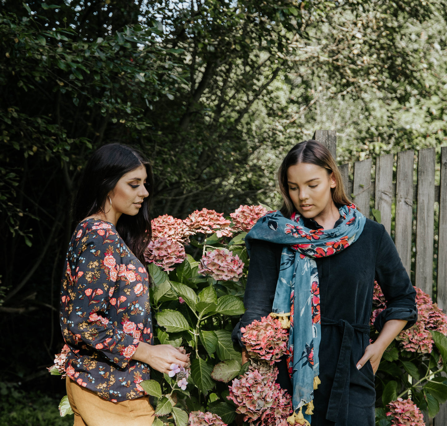Navy Floral Long Sleeve Top