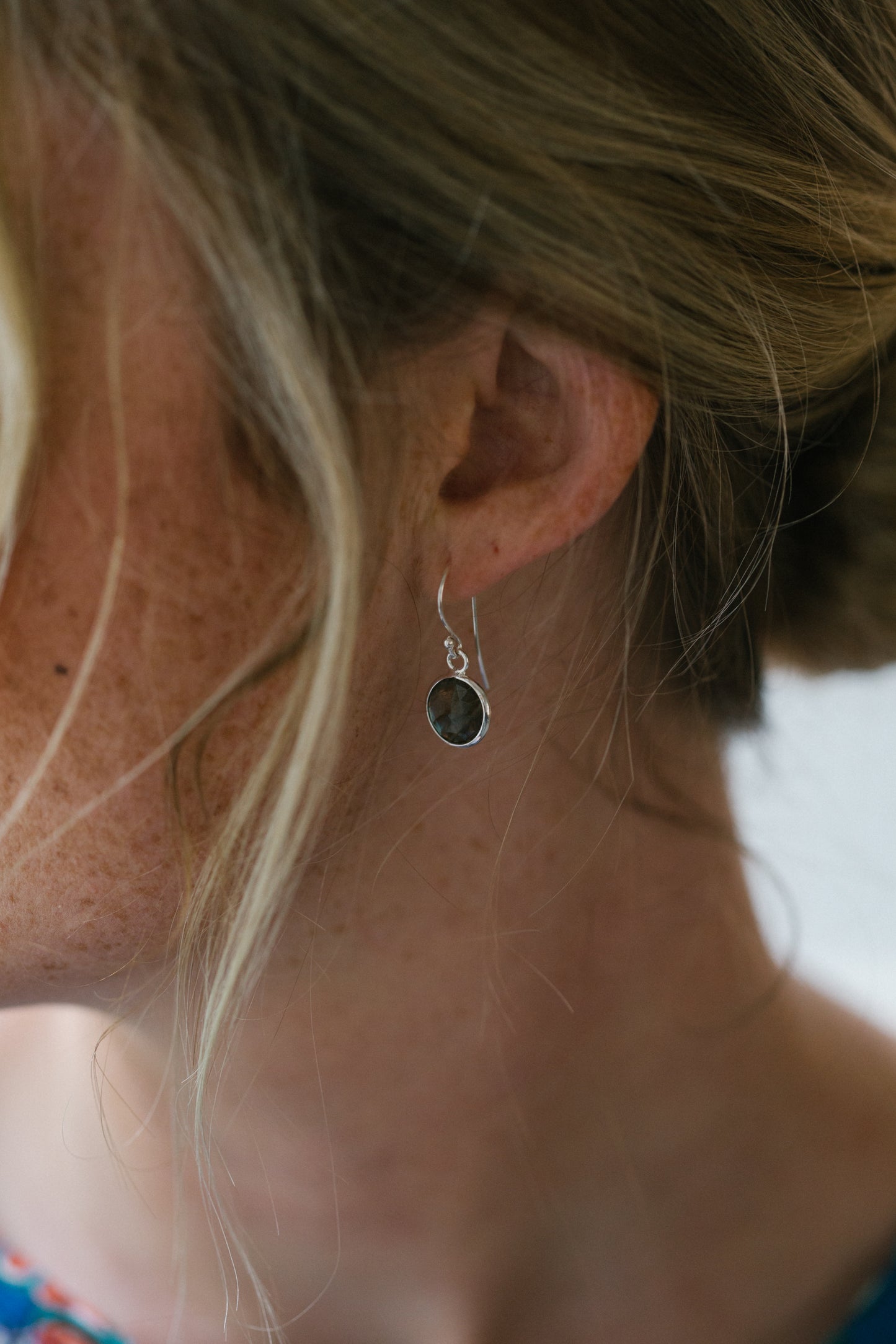 Sterling Silver Hook Earrings in Labradorite